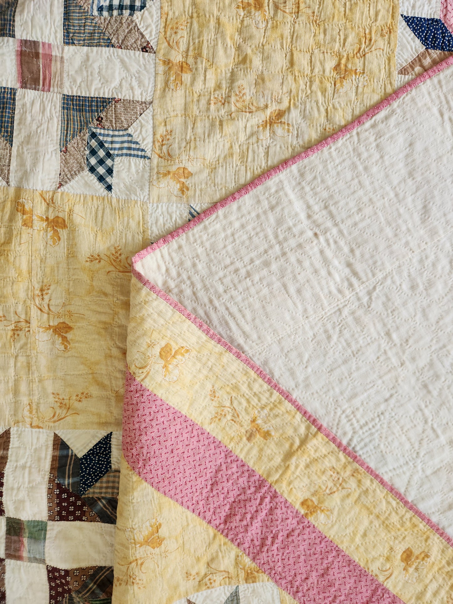 Antique 19th Century Goose Tracks Quilt