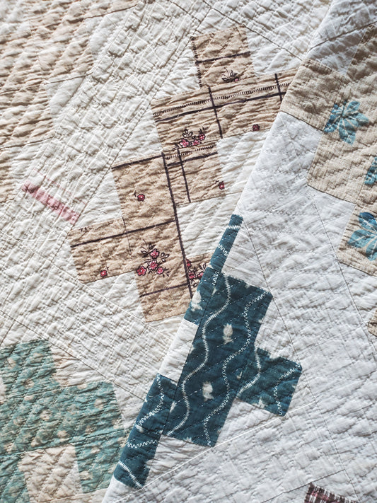 19th Century Chimney Sweep Antique Quilt, ca 1880