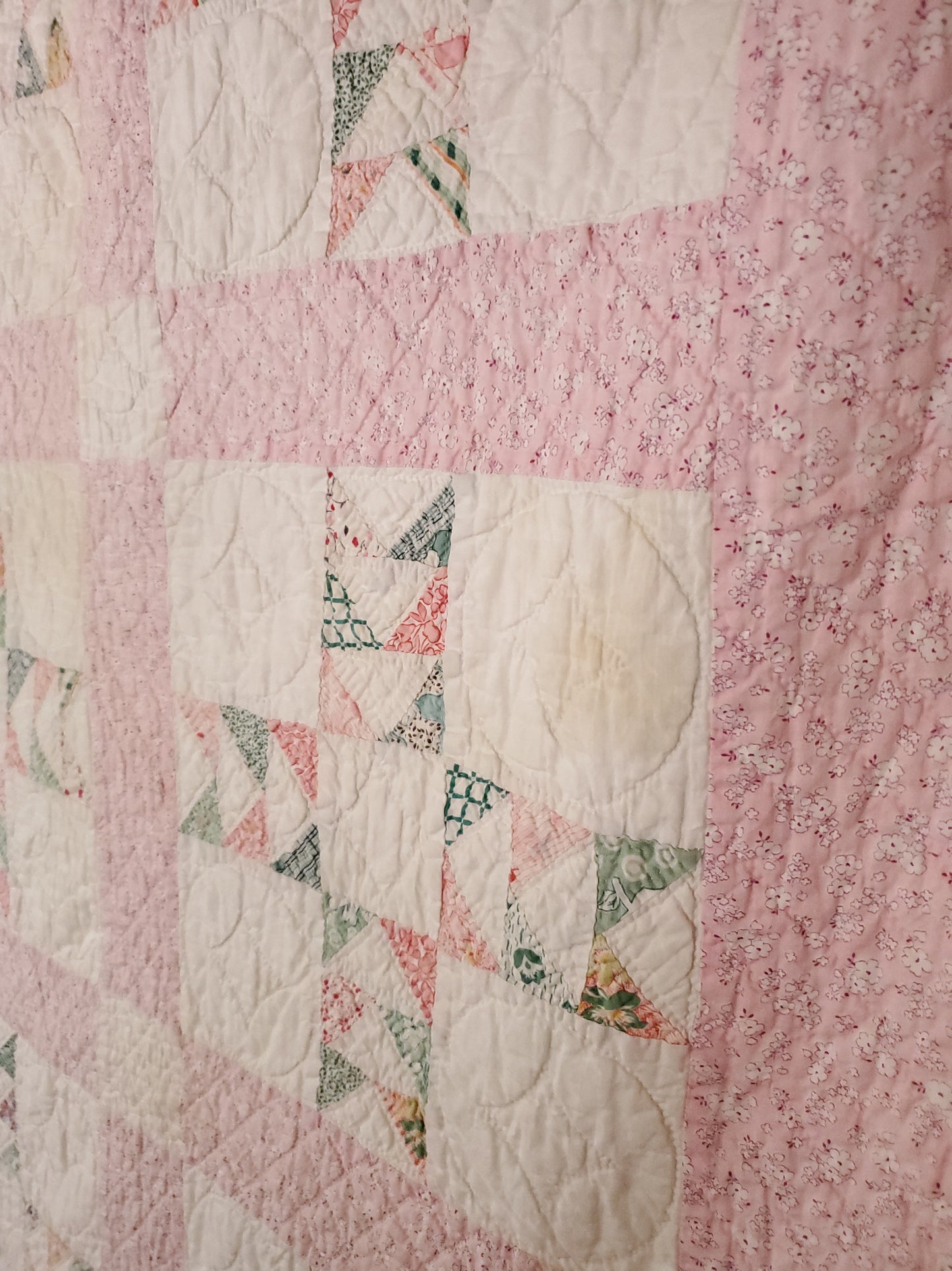 Vintage Feed Sack Wild Goose Chase Quilt