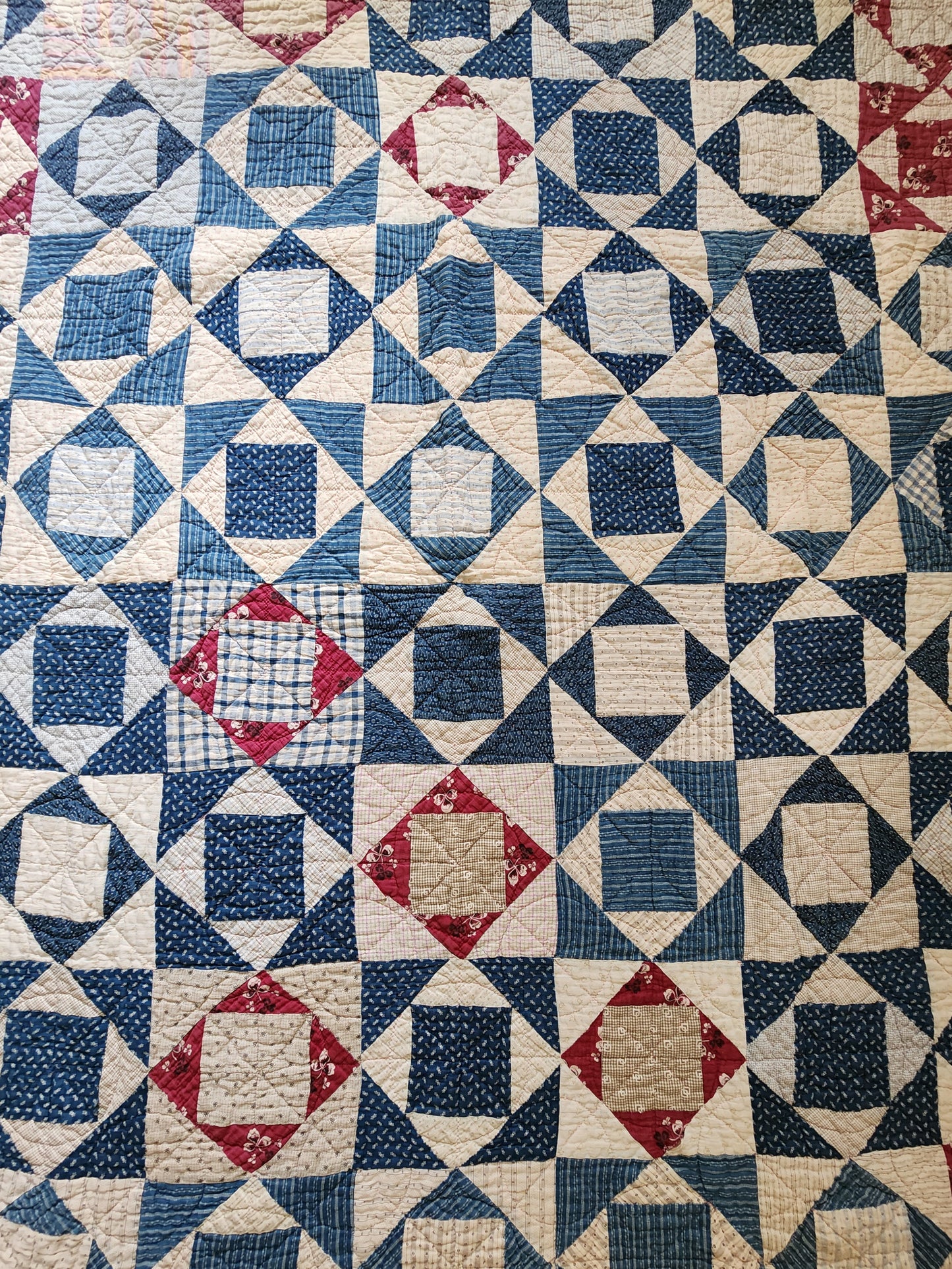 Indigo Patchwork Quilt c1900