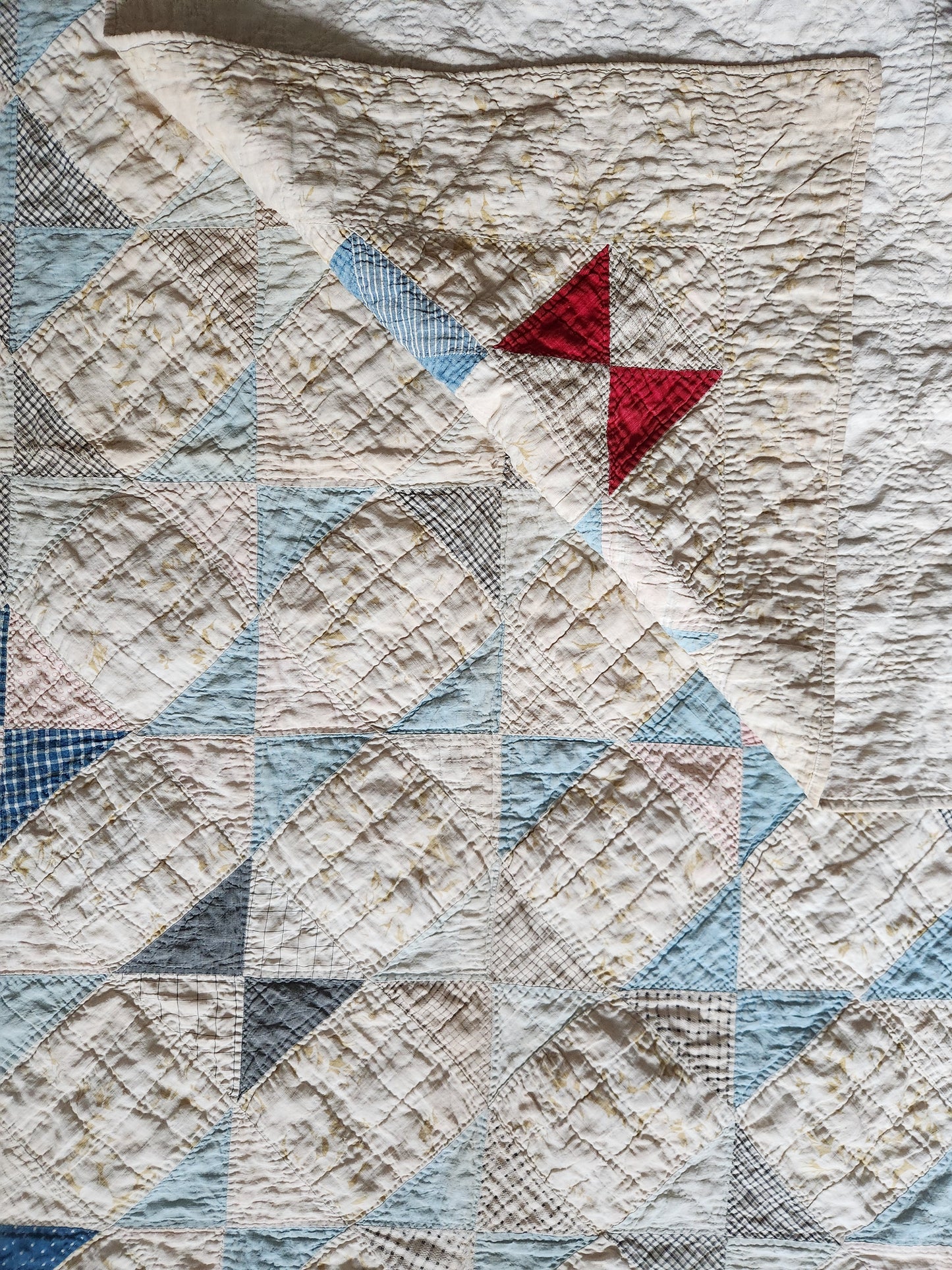 Antique Square in a Square Patchwork Quilt c1900