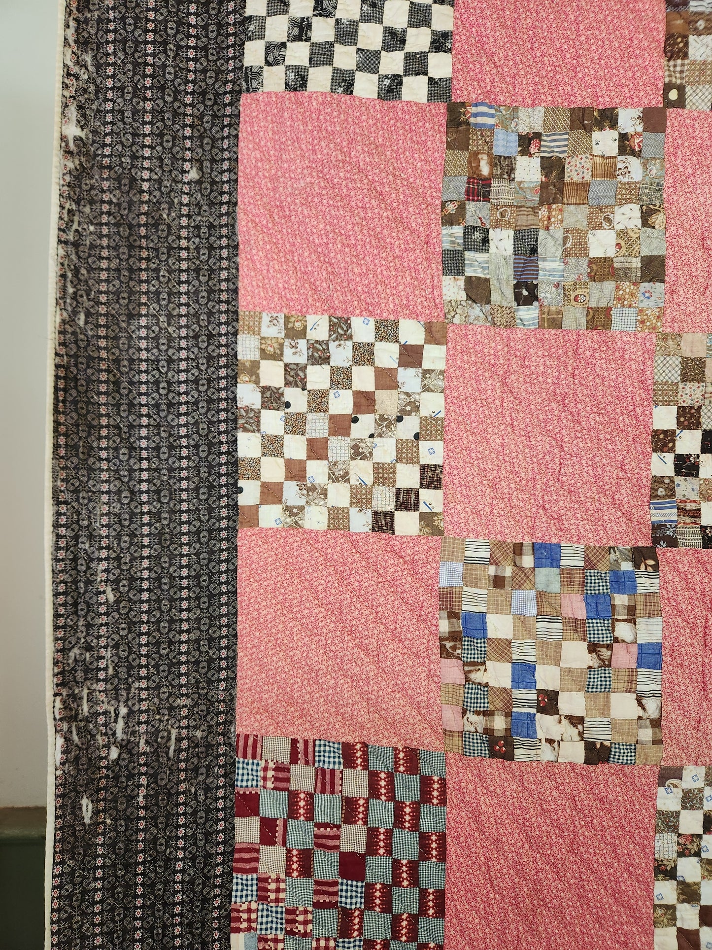 Inscribed Antique Postage Stamp Quilt c1911