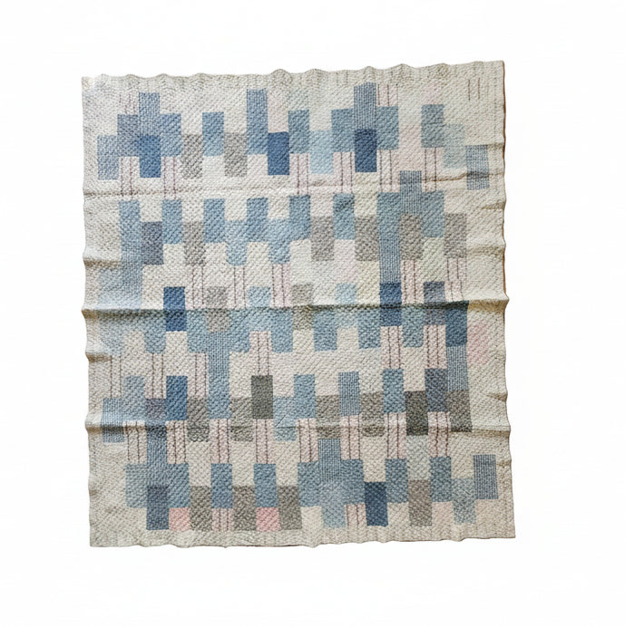 Antique Brickwork Shirting Quilt c1920