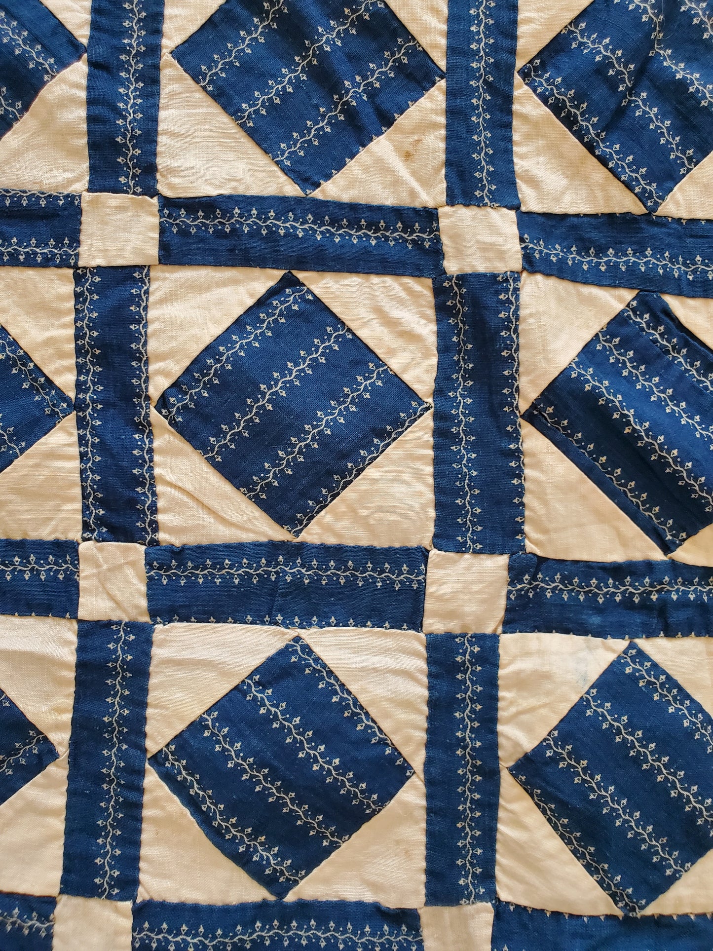 Red White & Blue Antique Quilt Top, ca 1900