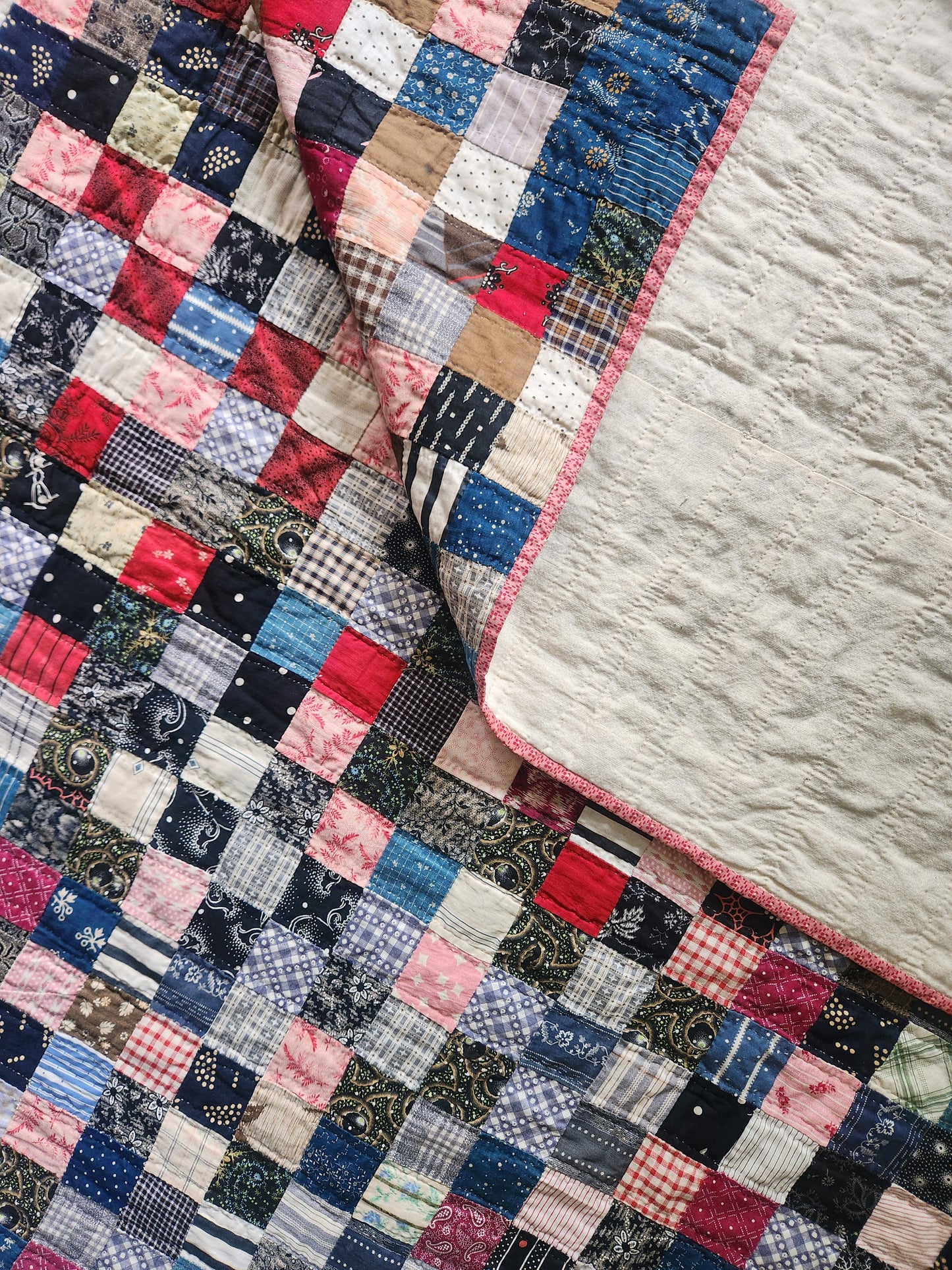 The Eddie Quilt - Antique Postage Stamp Quilt c1890