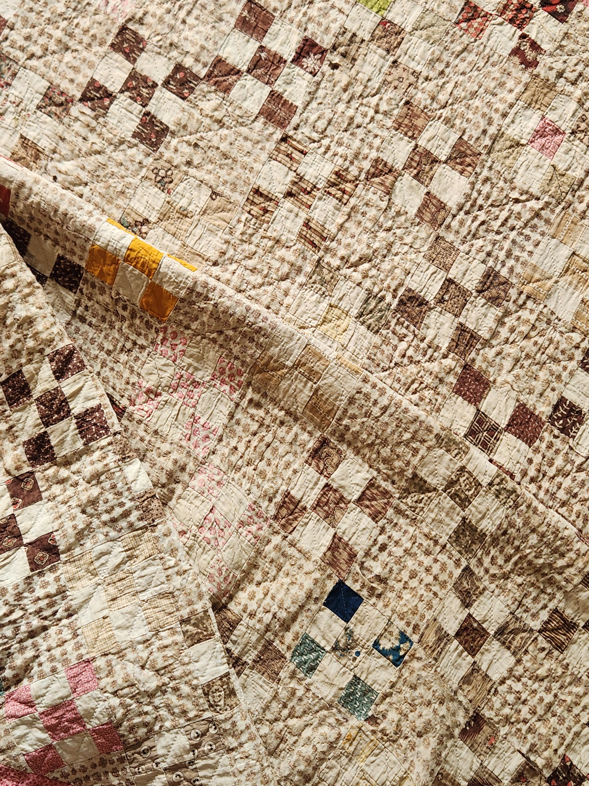 Antique Nine Patch on Point Quilt