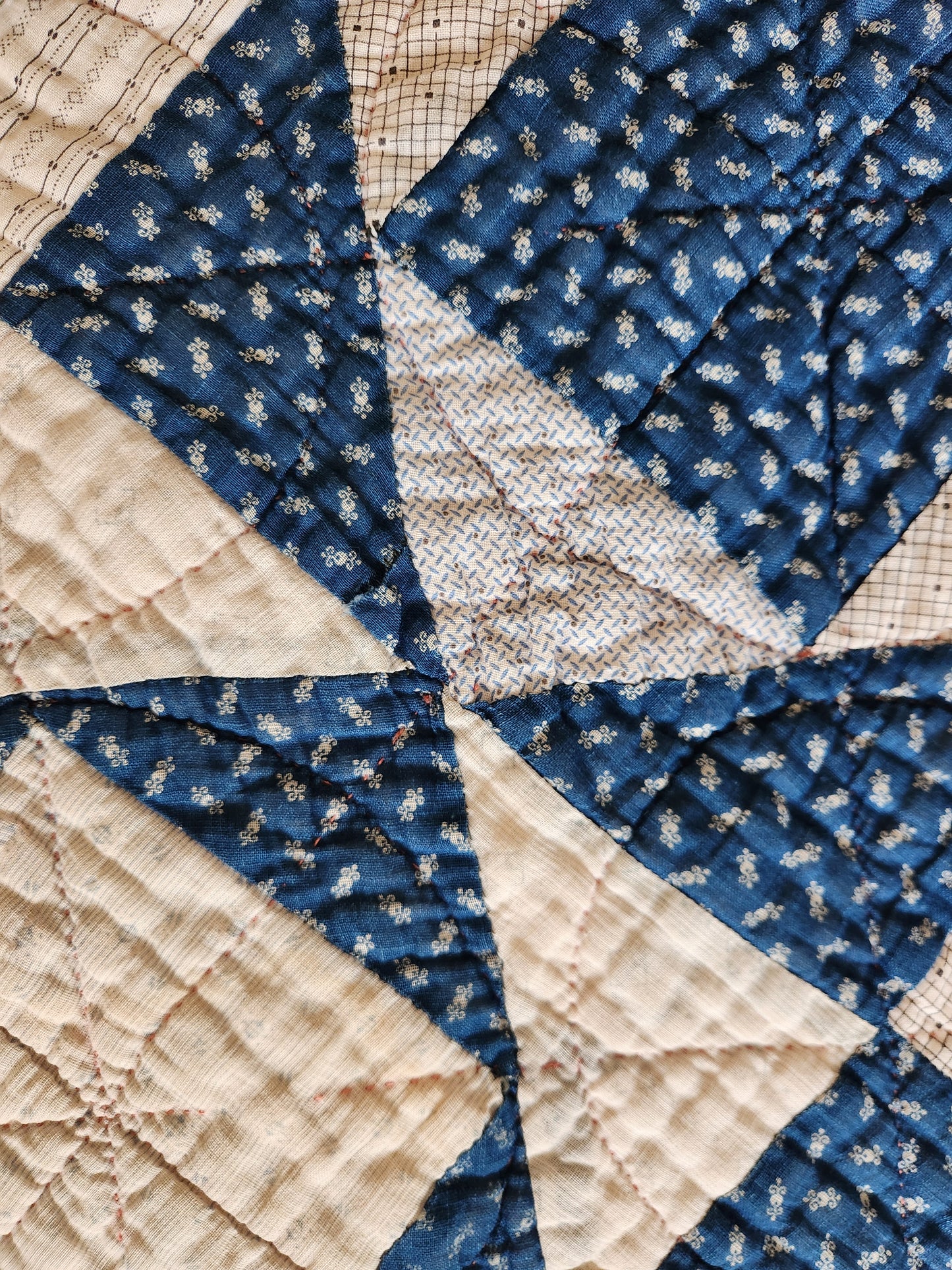 Indigo Patchwork Quilt c1900
