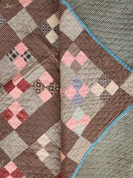 Antique Four Patch Quilt c1880