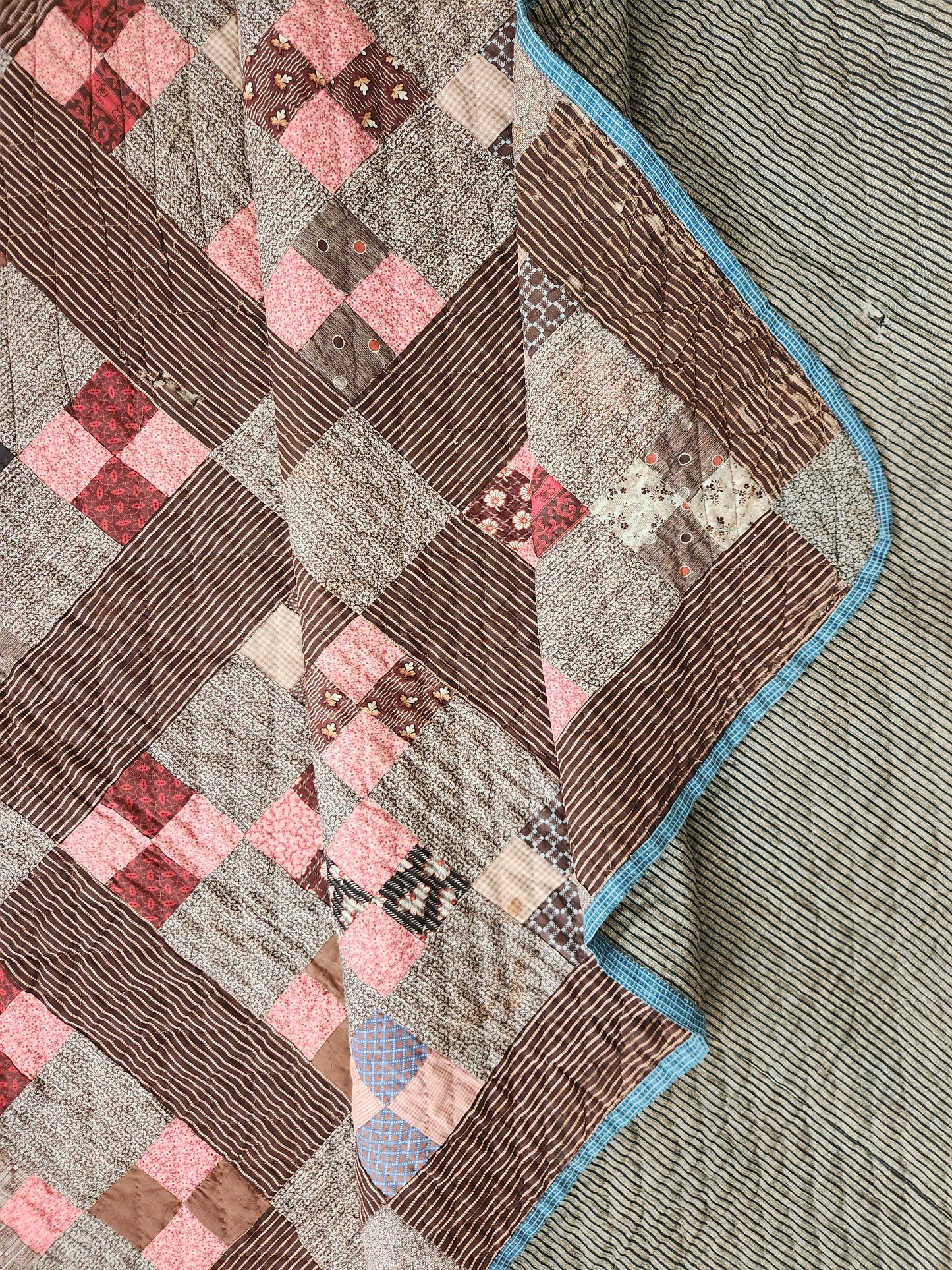 Antique Four Patch Quilt c1880