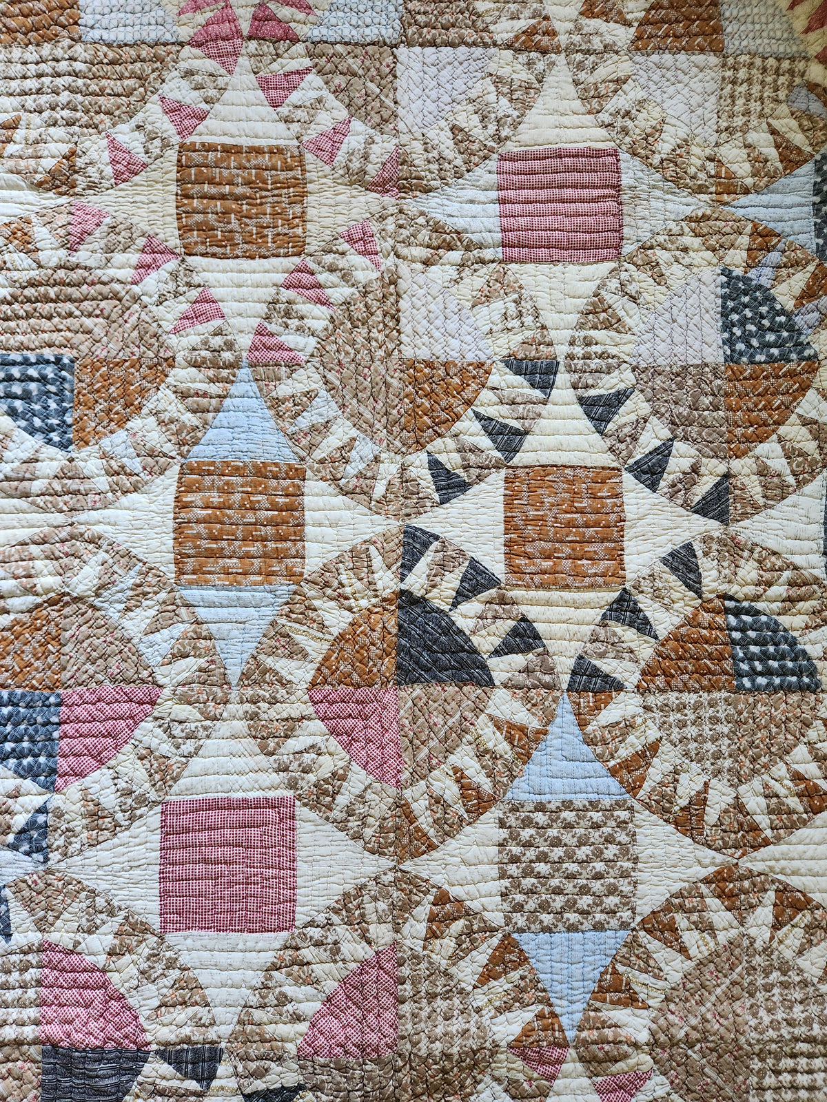 Antique Late 19th Century Sunflower Quilt