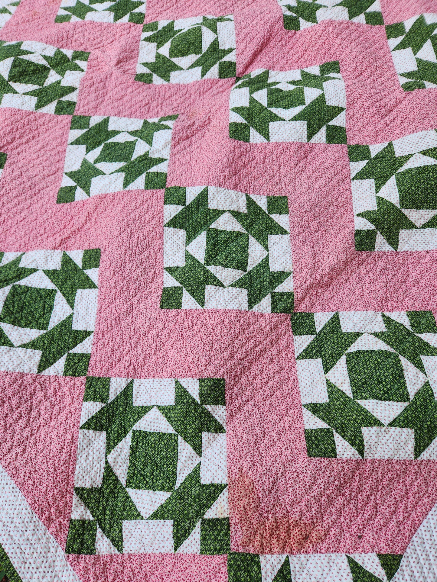 19th Century Pink & Green Quilt
