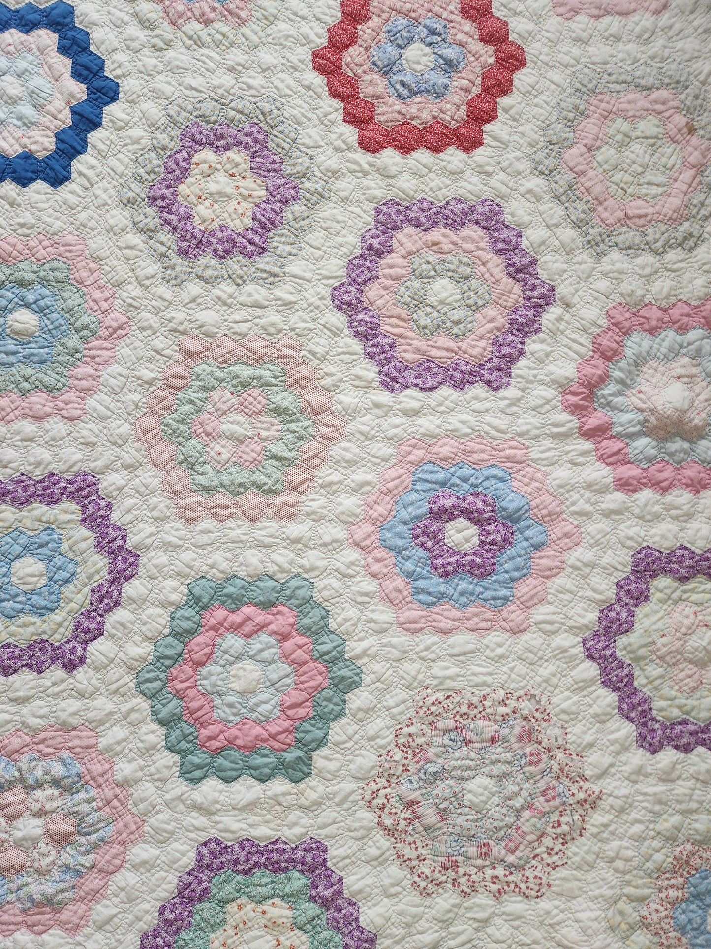 Vintage Grandmother's Garden Quilt c1940