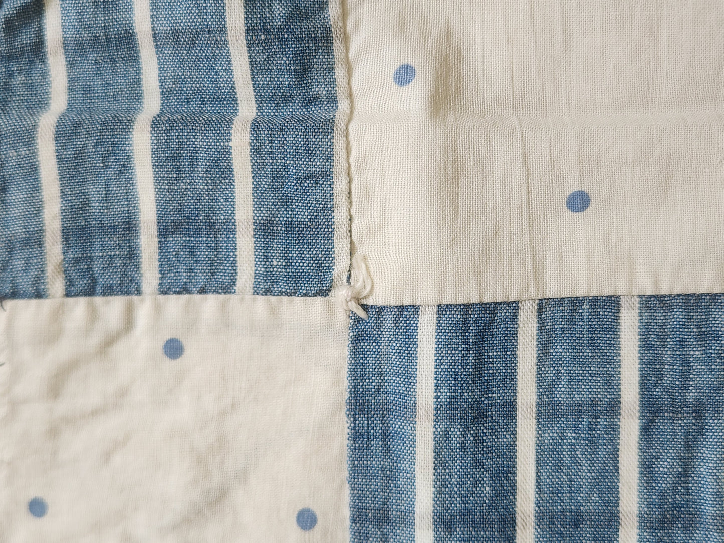 Antique Hand Tied 16 Patch Crib Quilt