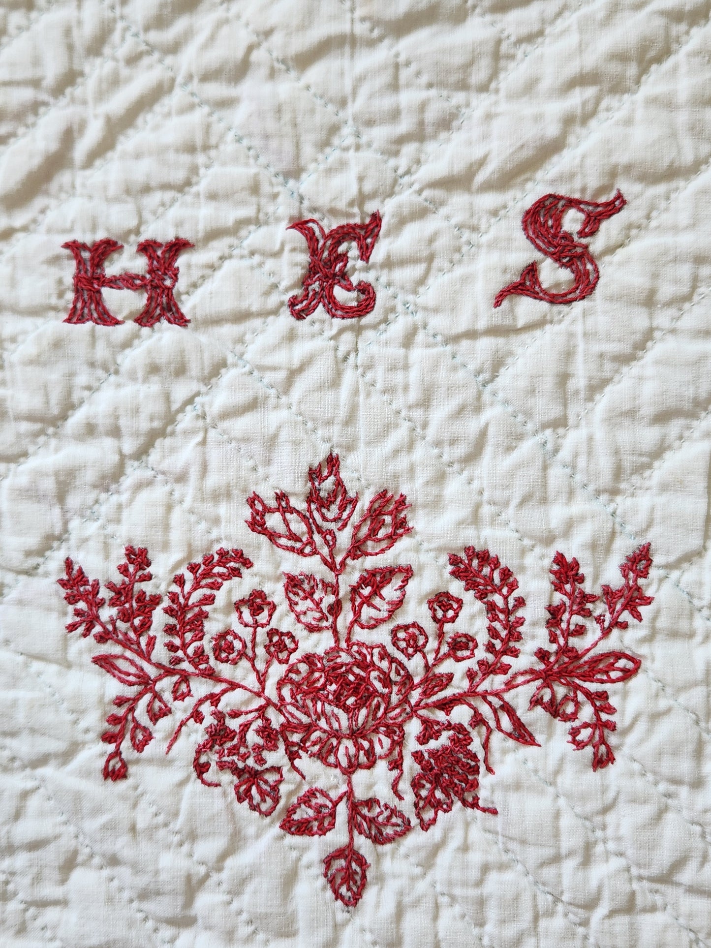 Antique Redwork Quilt, 1890