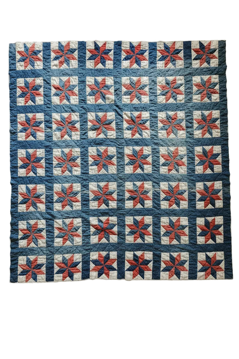Red, White, & Blue Antique Star Quilt