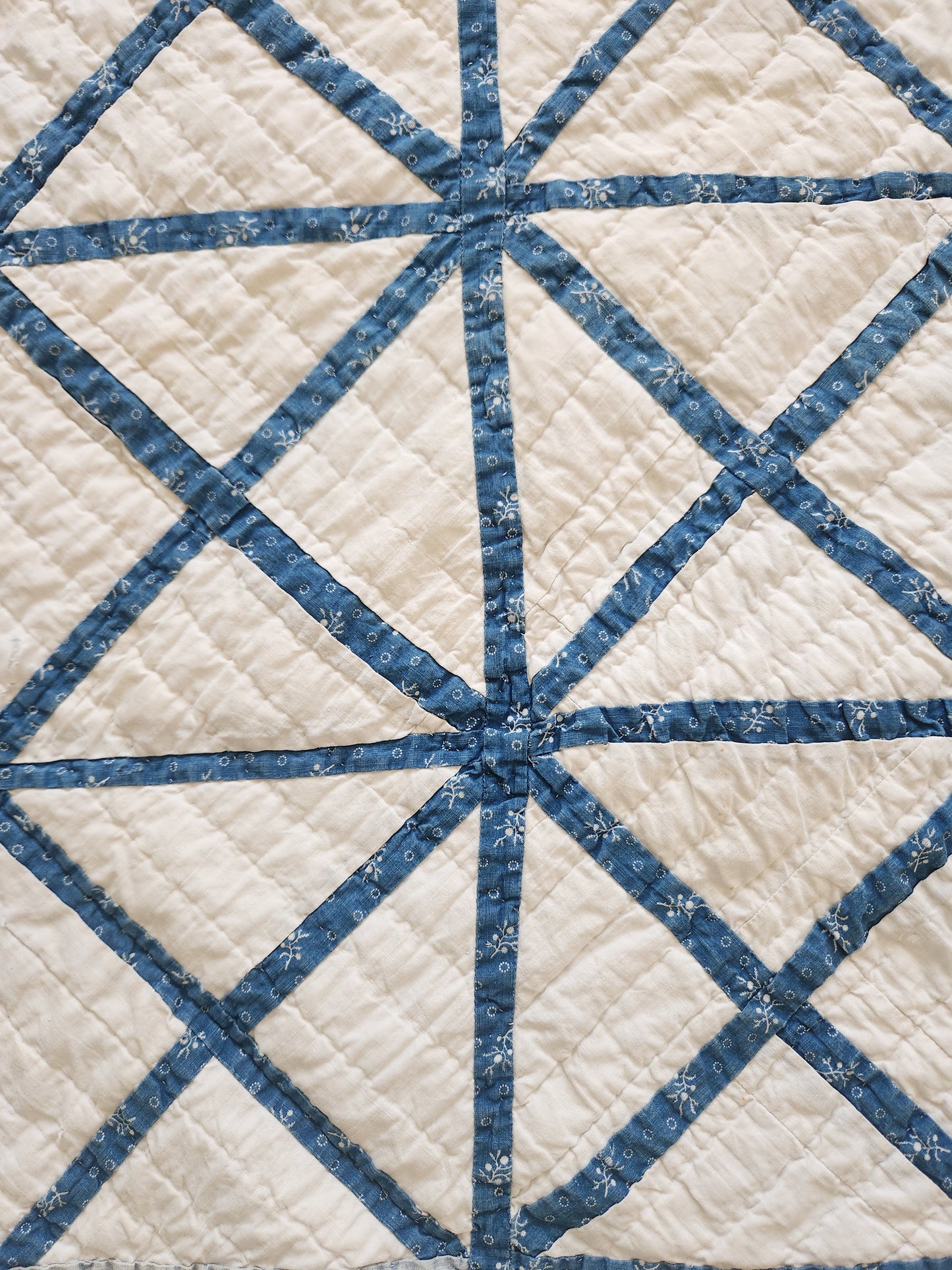 19th Century Blue and White Antique Quilt