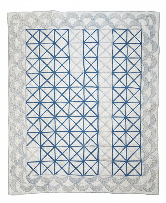 19th Century Blue and White Antique Quilt