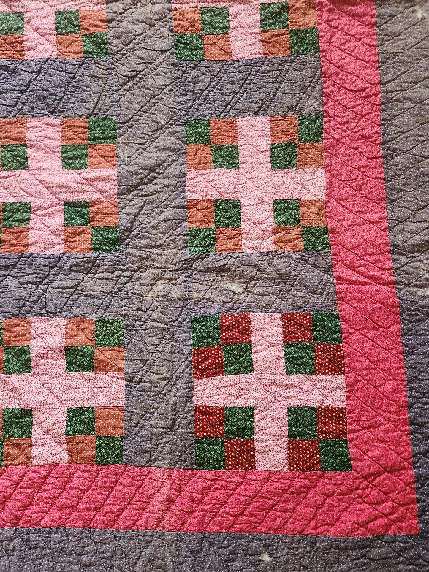 1 of 2, Antique Pennsylvania Style Calico Quilt