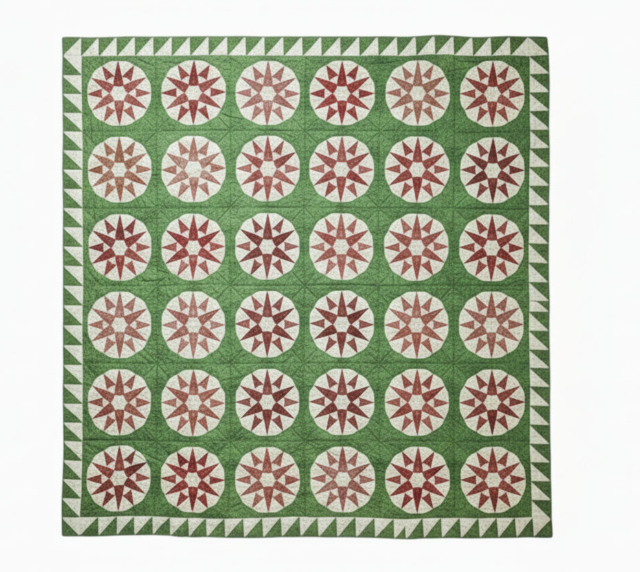 Antique Chips and Whetstone Album Quilt with 36 Name Stamps c1850