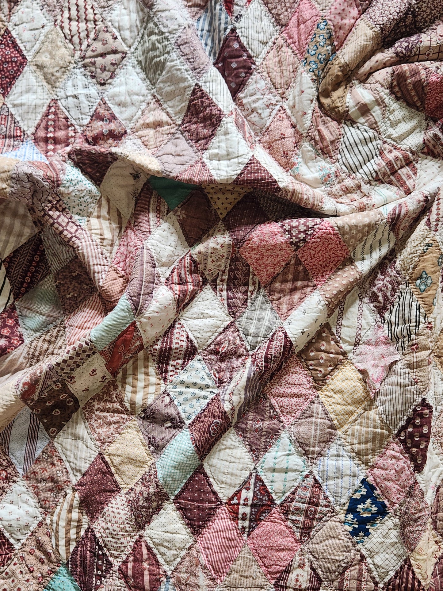 Antique Semi-Charm Diamond Quilt c1880