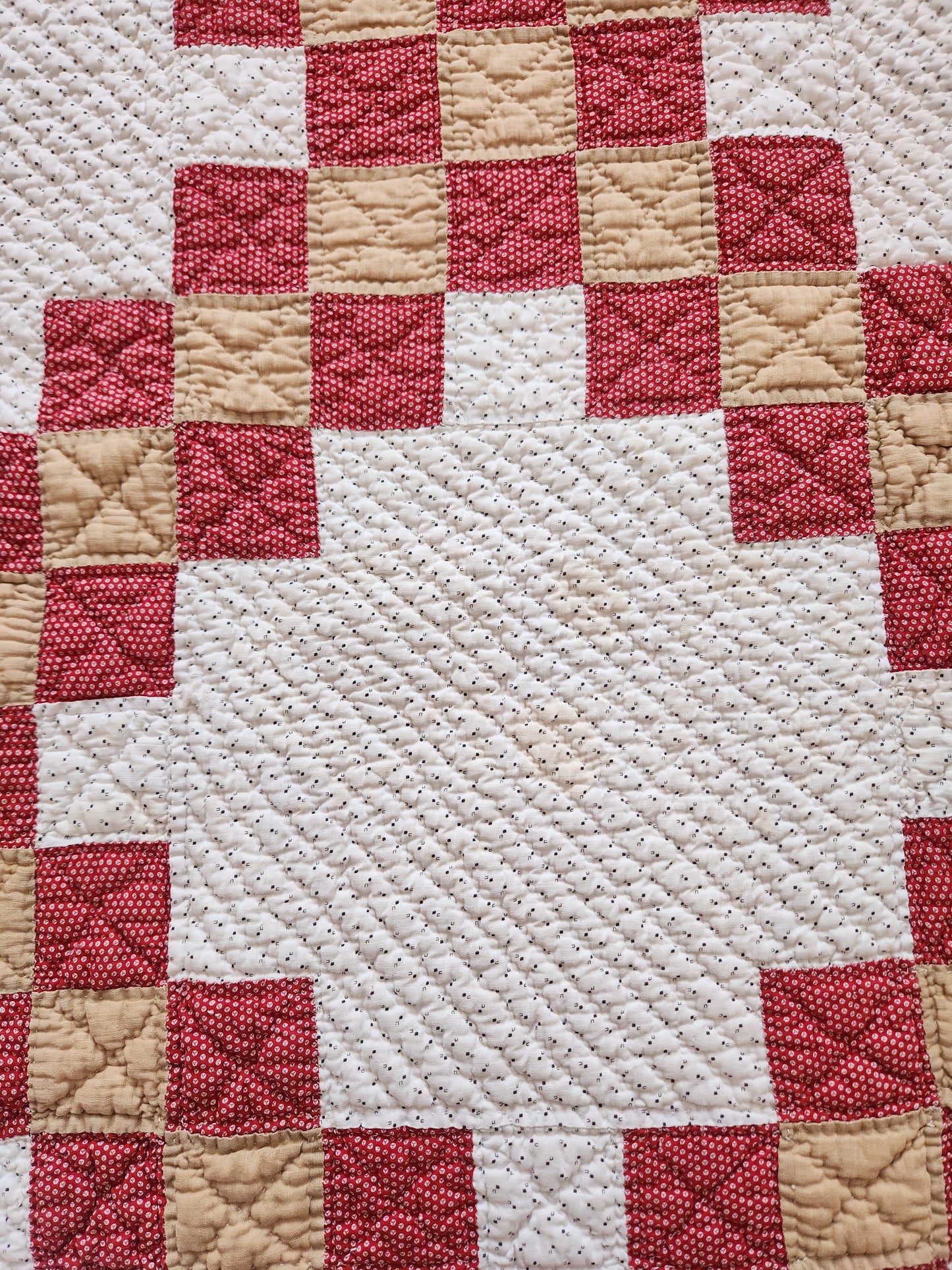 Late 19th Century Irish Chain Antique Quilt