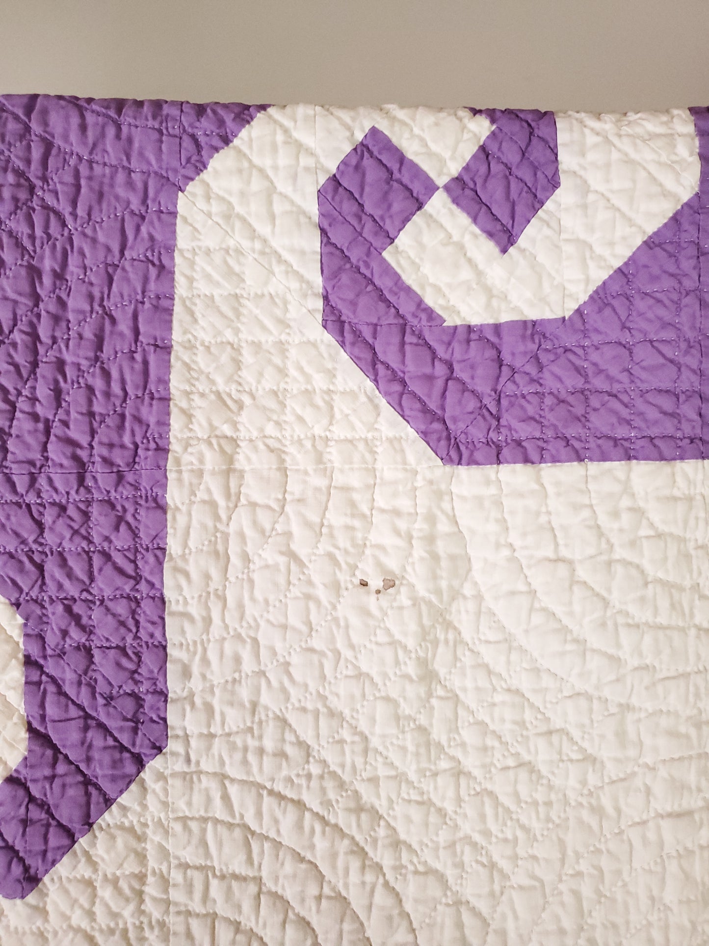 Purple and White Snail Trail Vintage Quilt