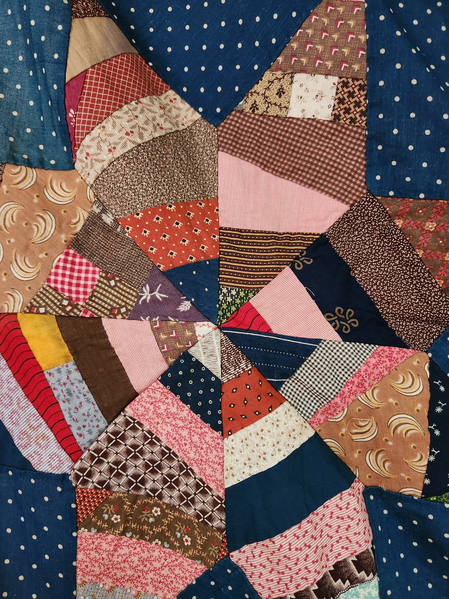 Stunning 19th Century String Star Quilt Top