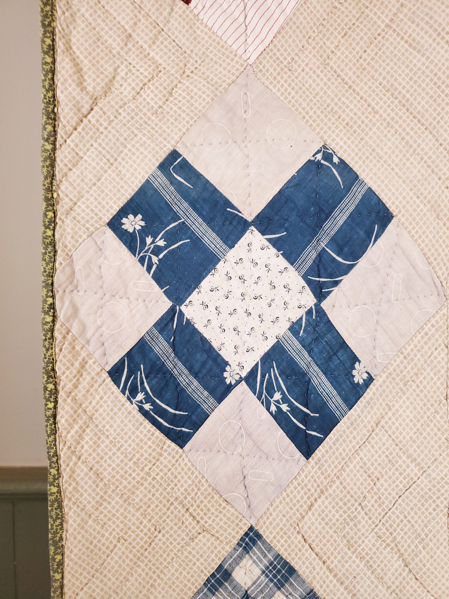 Antique 9 Patch Quilt, 1890