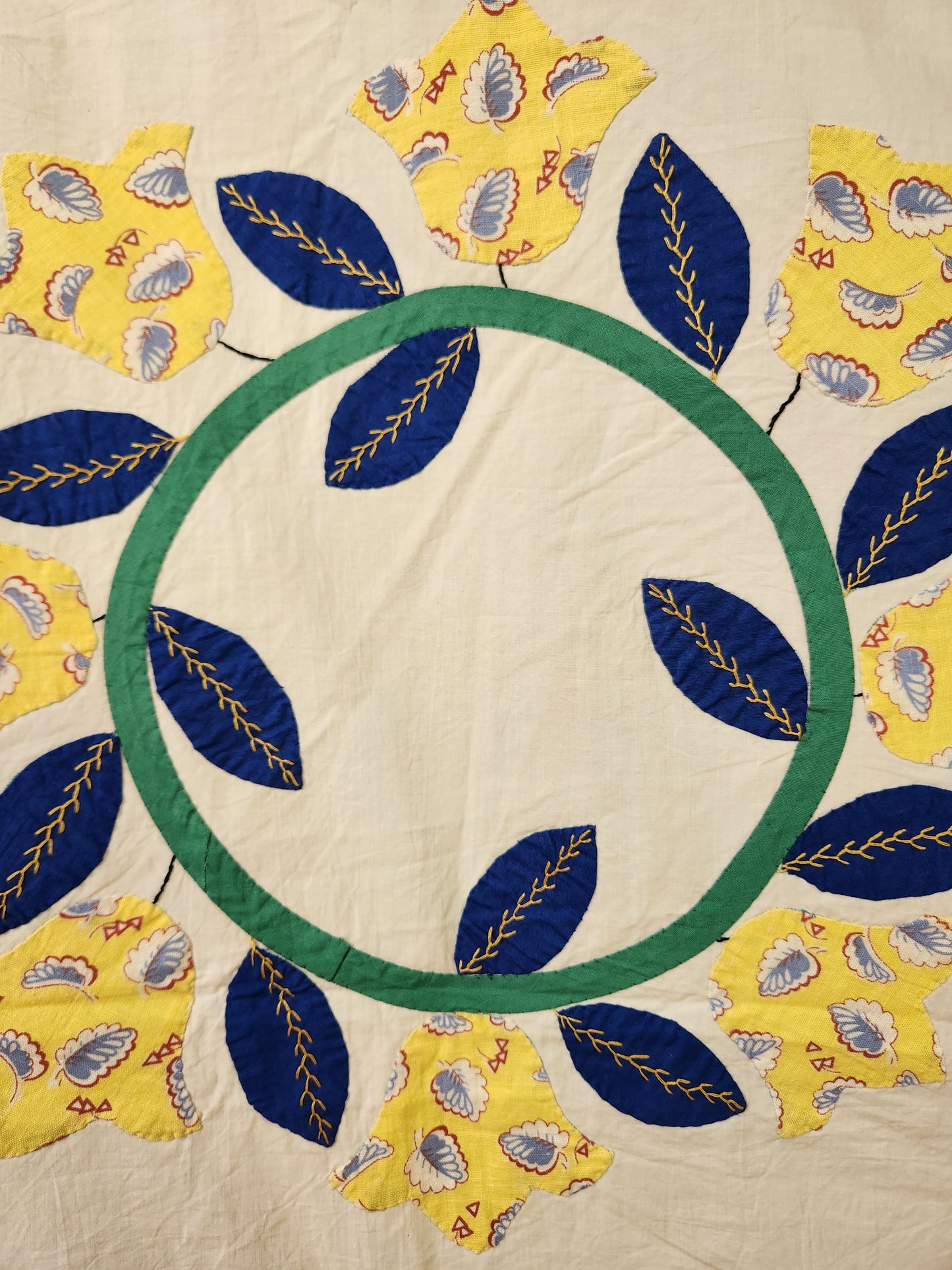 Vintage Hand Stitched Album Coverlet c1950 (A)