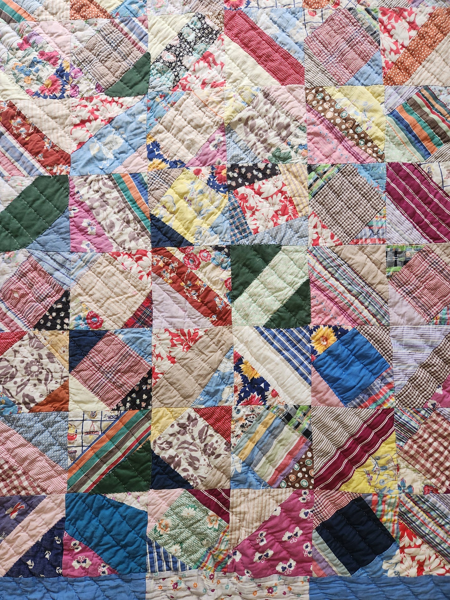 1940’s Feed Sack String Quilt