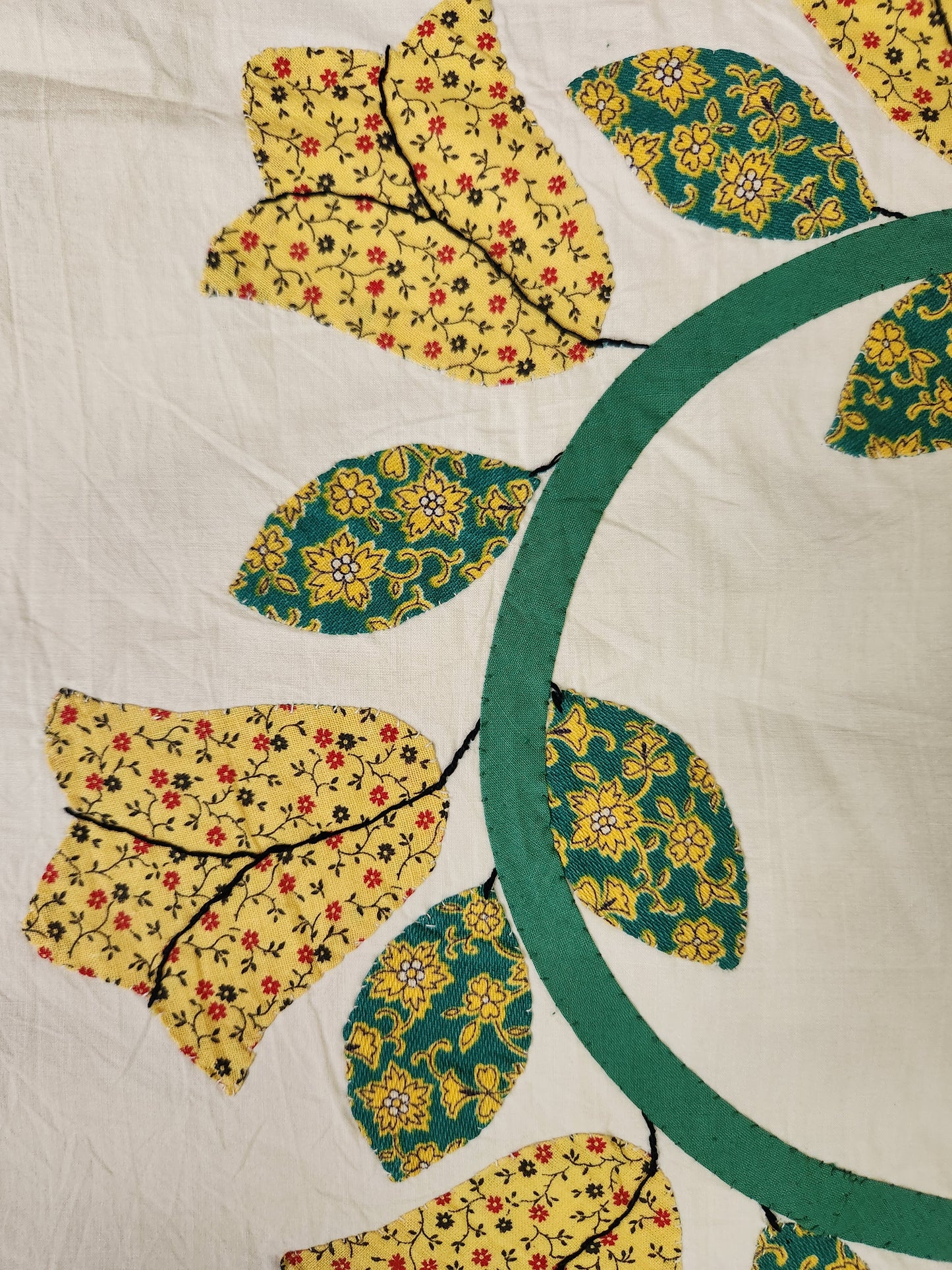 Vintage Hand Stitched Album Coverlet c1950 (A)