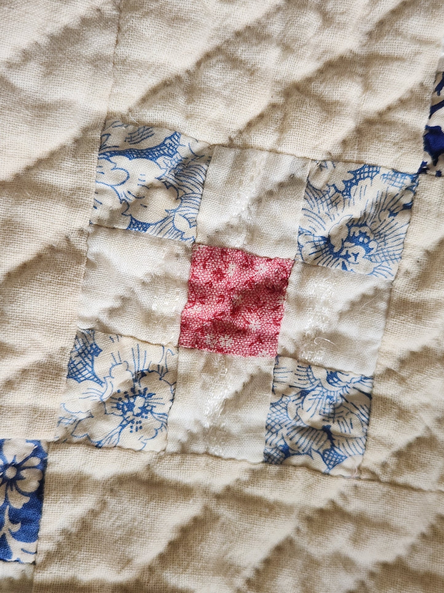 Vintage 9 Patch Variation Feed Sack Quilt