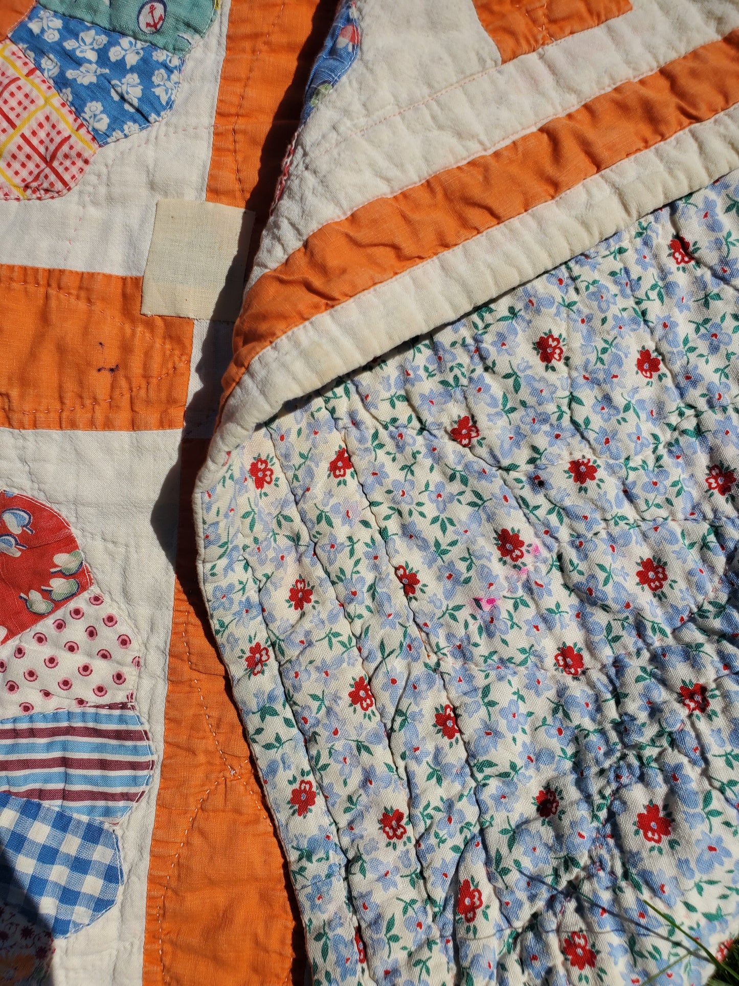 Vintage Dresden Plate Quilt c1940