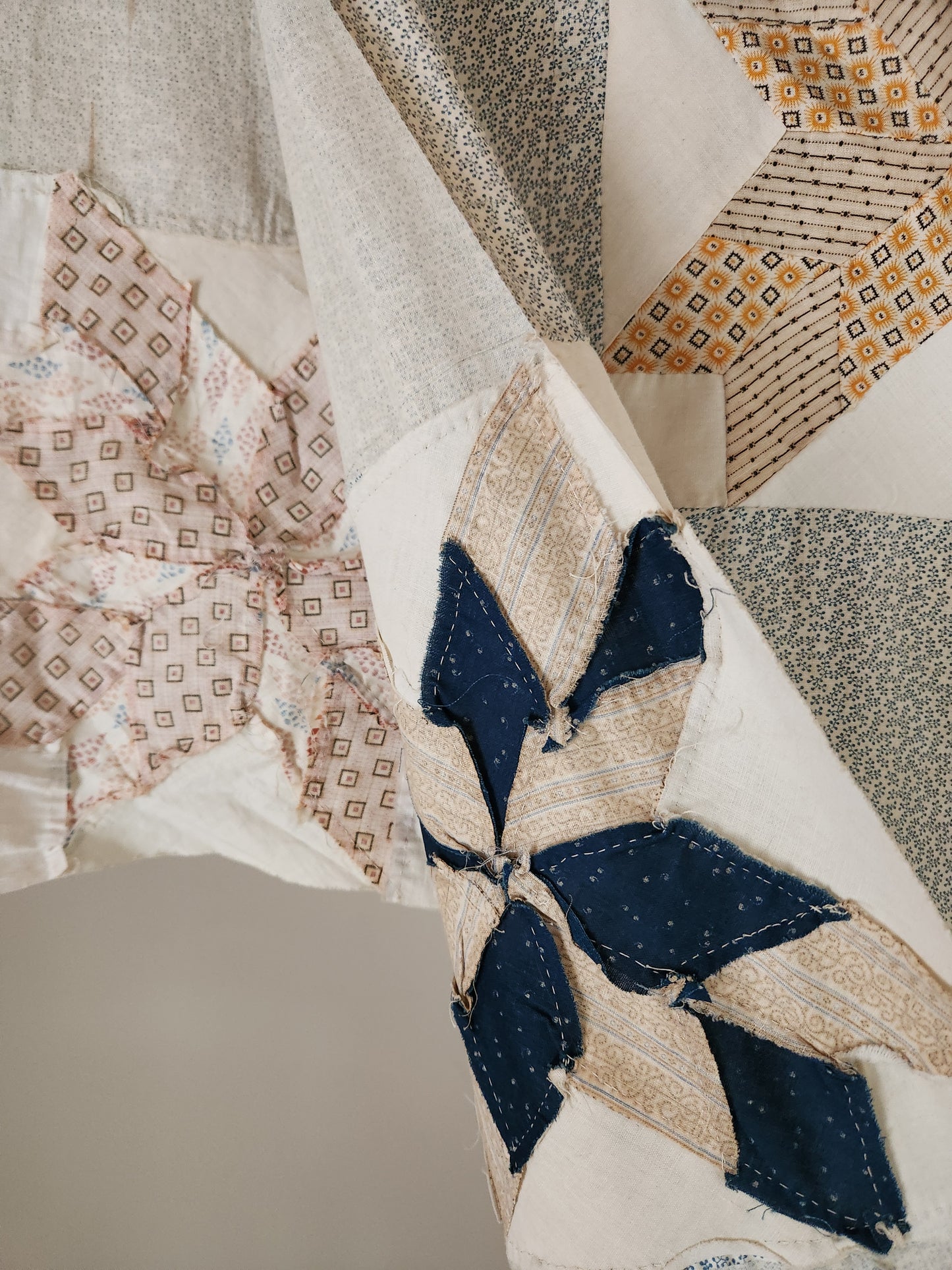 Vintage Stars Patchwork Quilt Top