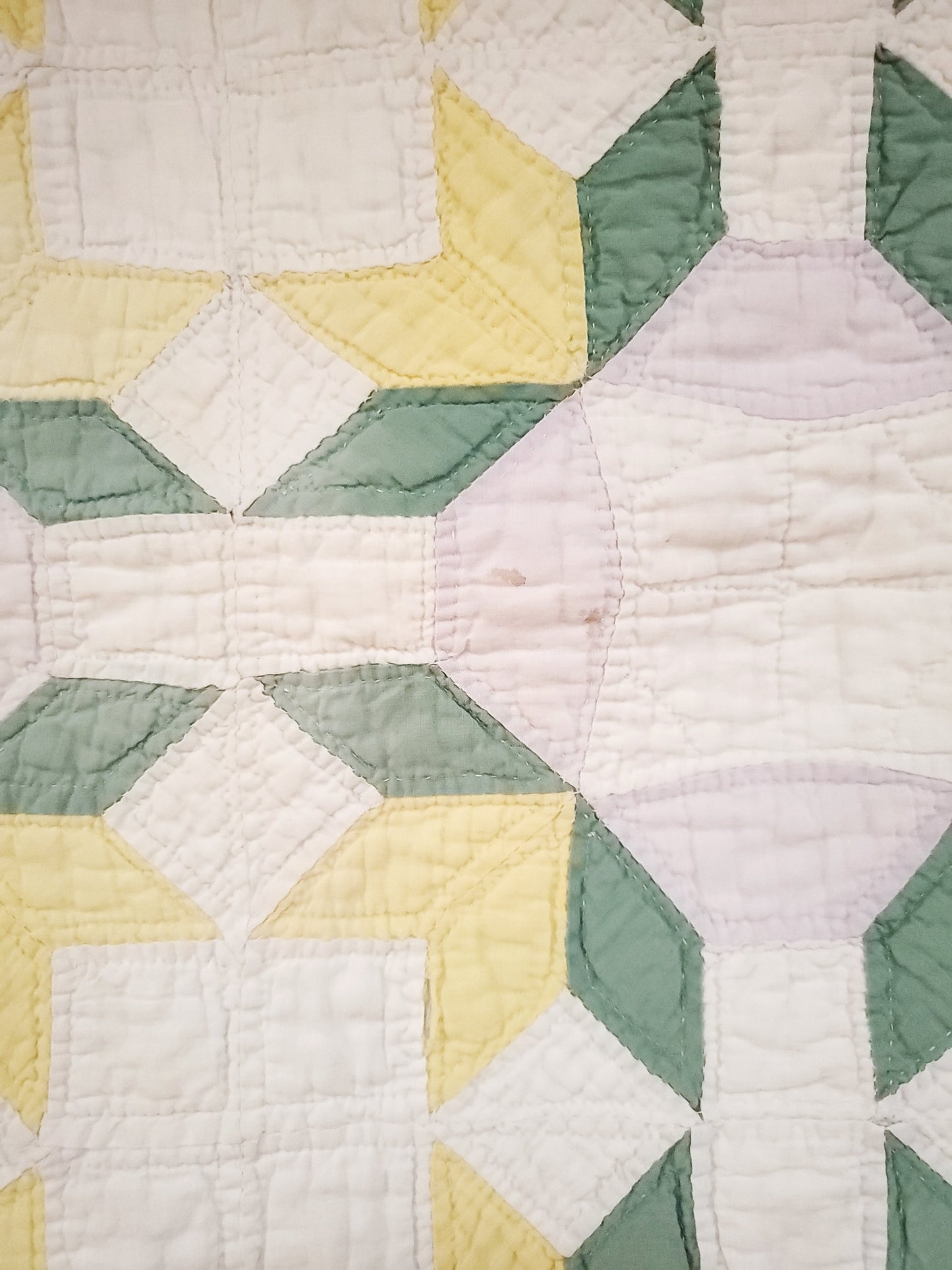 Lavender Yellow Vintage Quilt