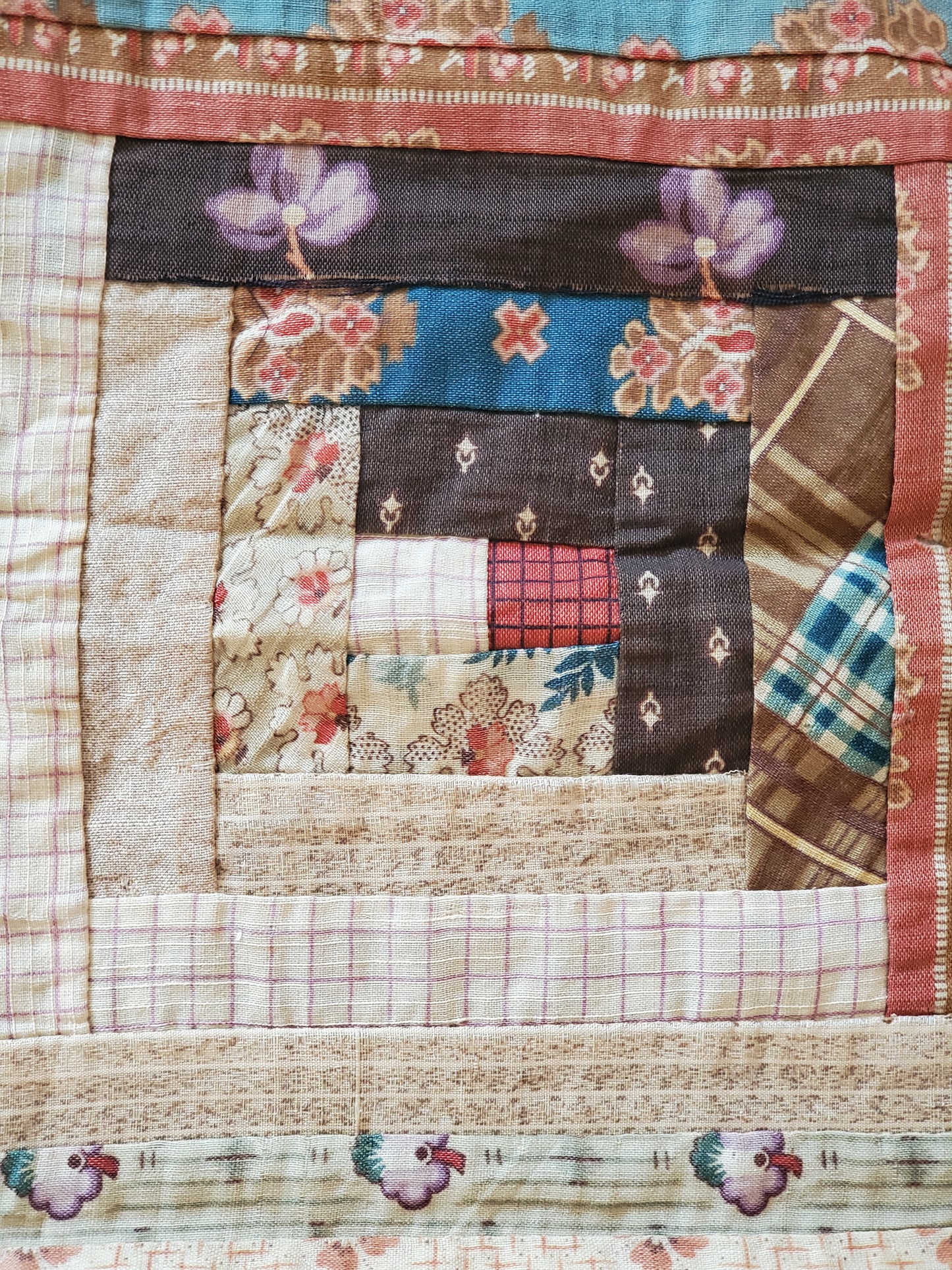 19th Century Antique Log Cabin Quilt