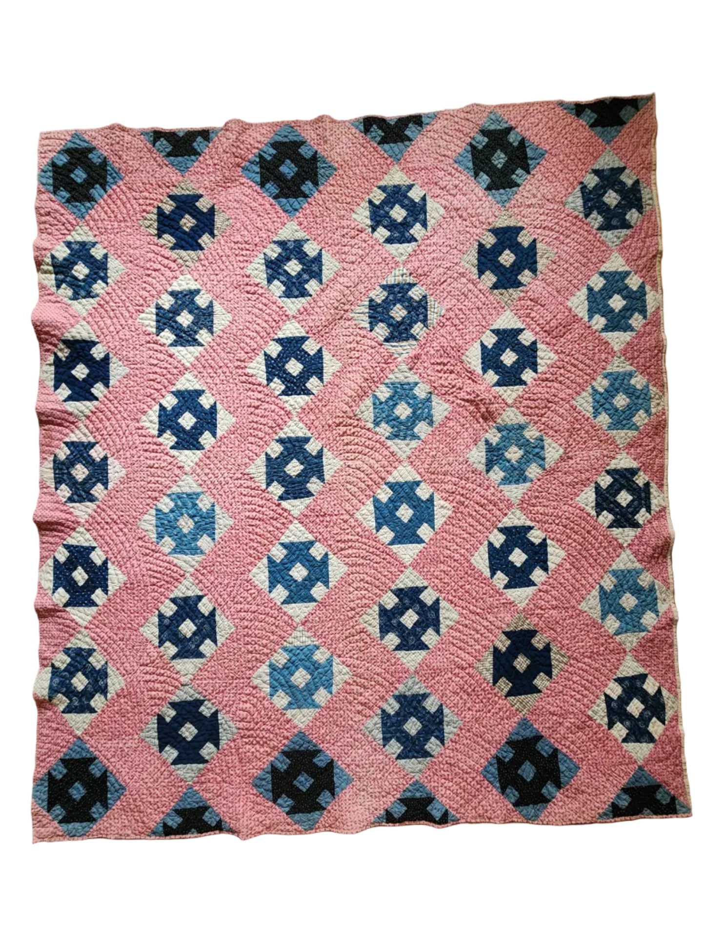 Antique Hole the Barn Patchwork Quilt c1900