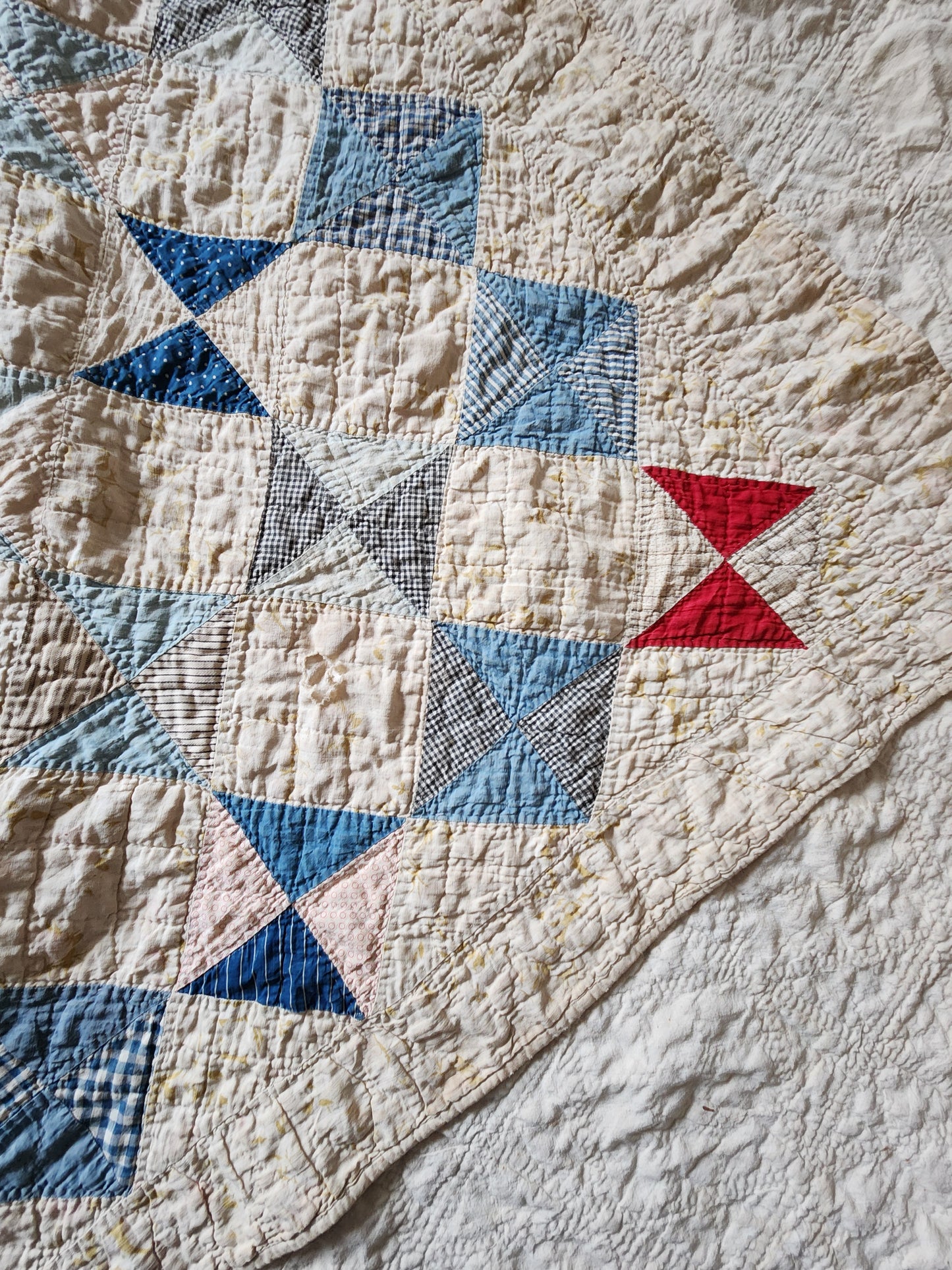 Antique Square in a Square Patchwork Quilt c1900