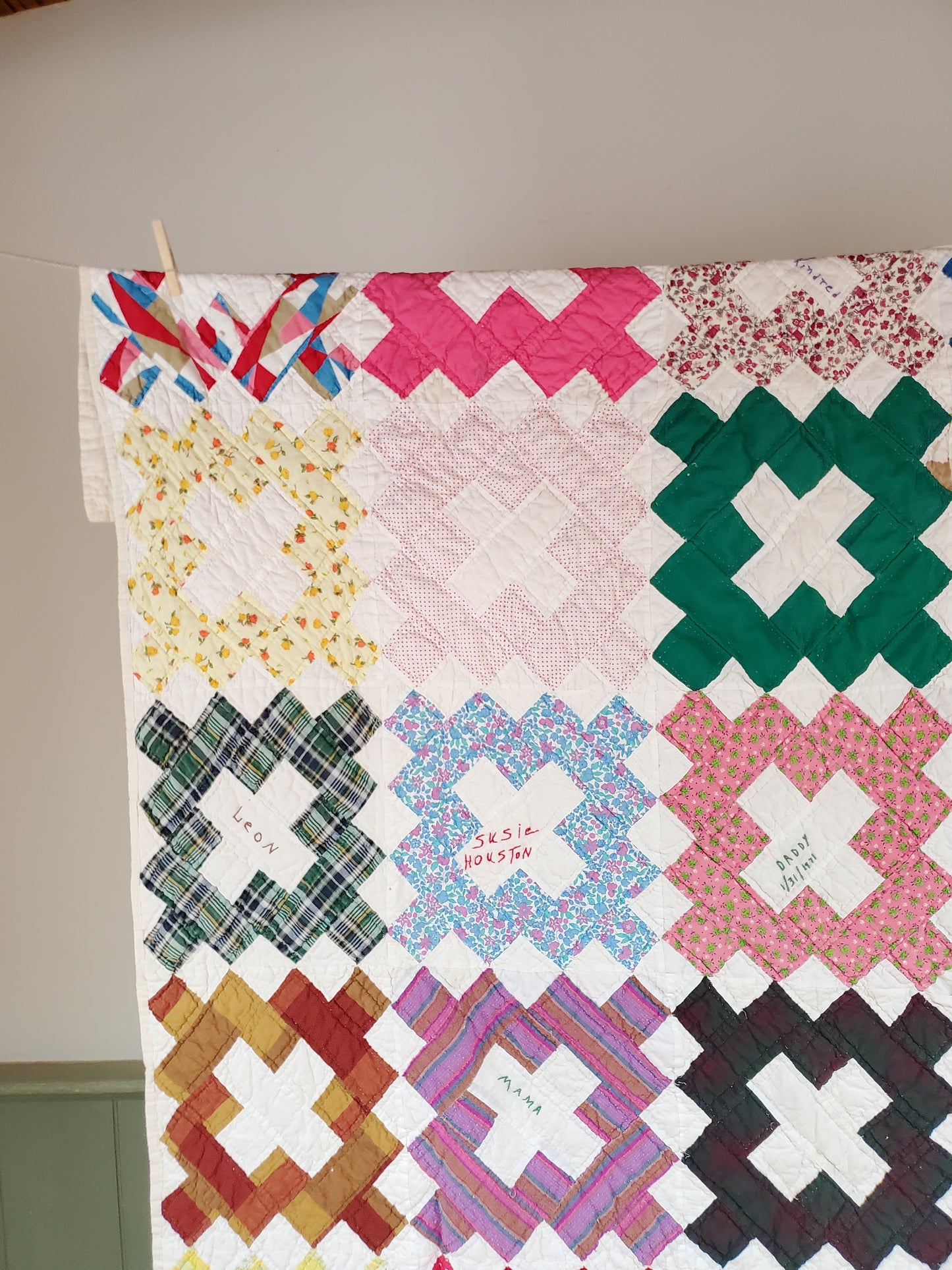 Feed Sack Album Quilt, ca 1970