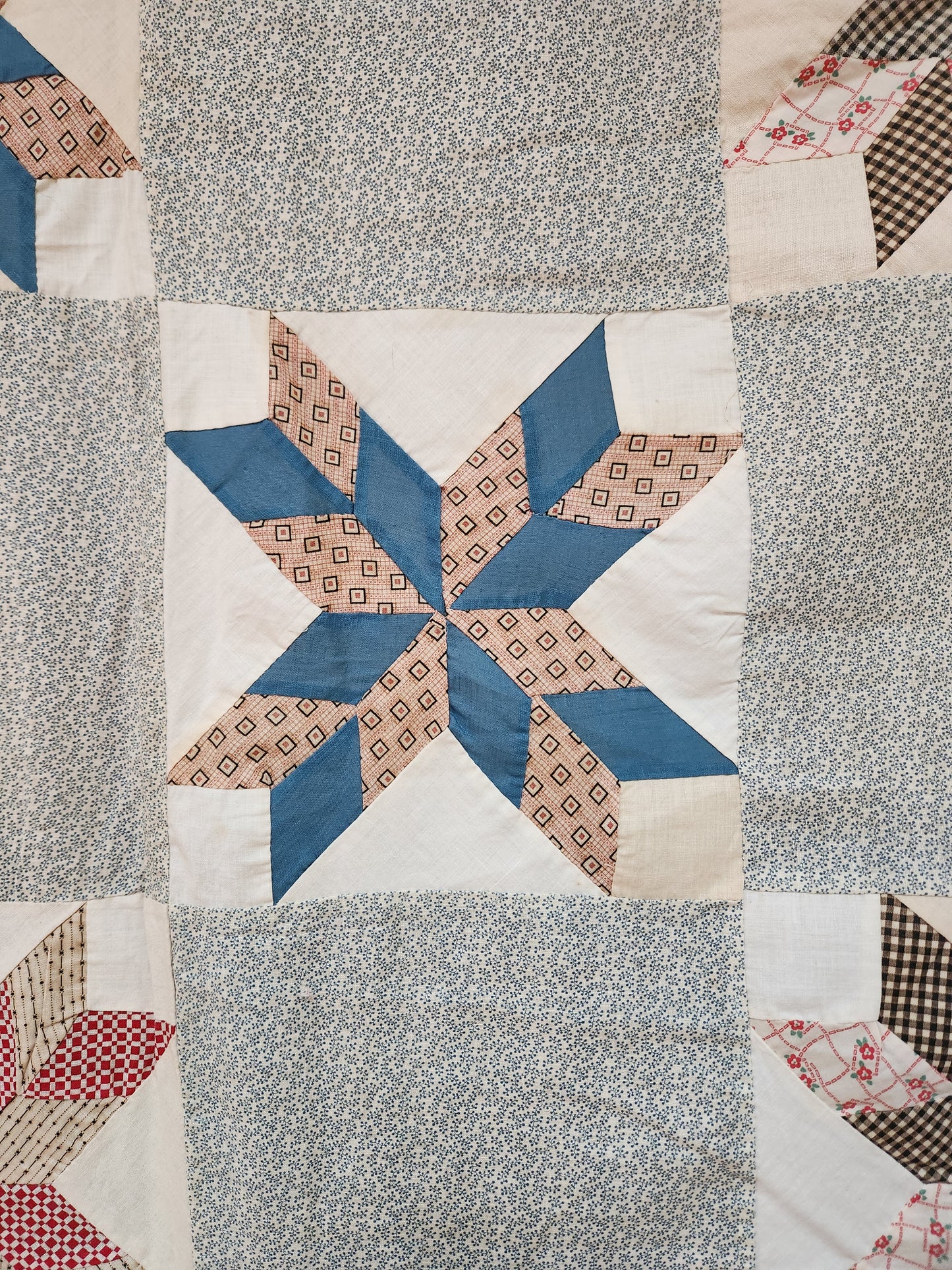 Vintage Stars Patchwork Quilt Top