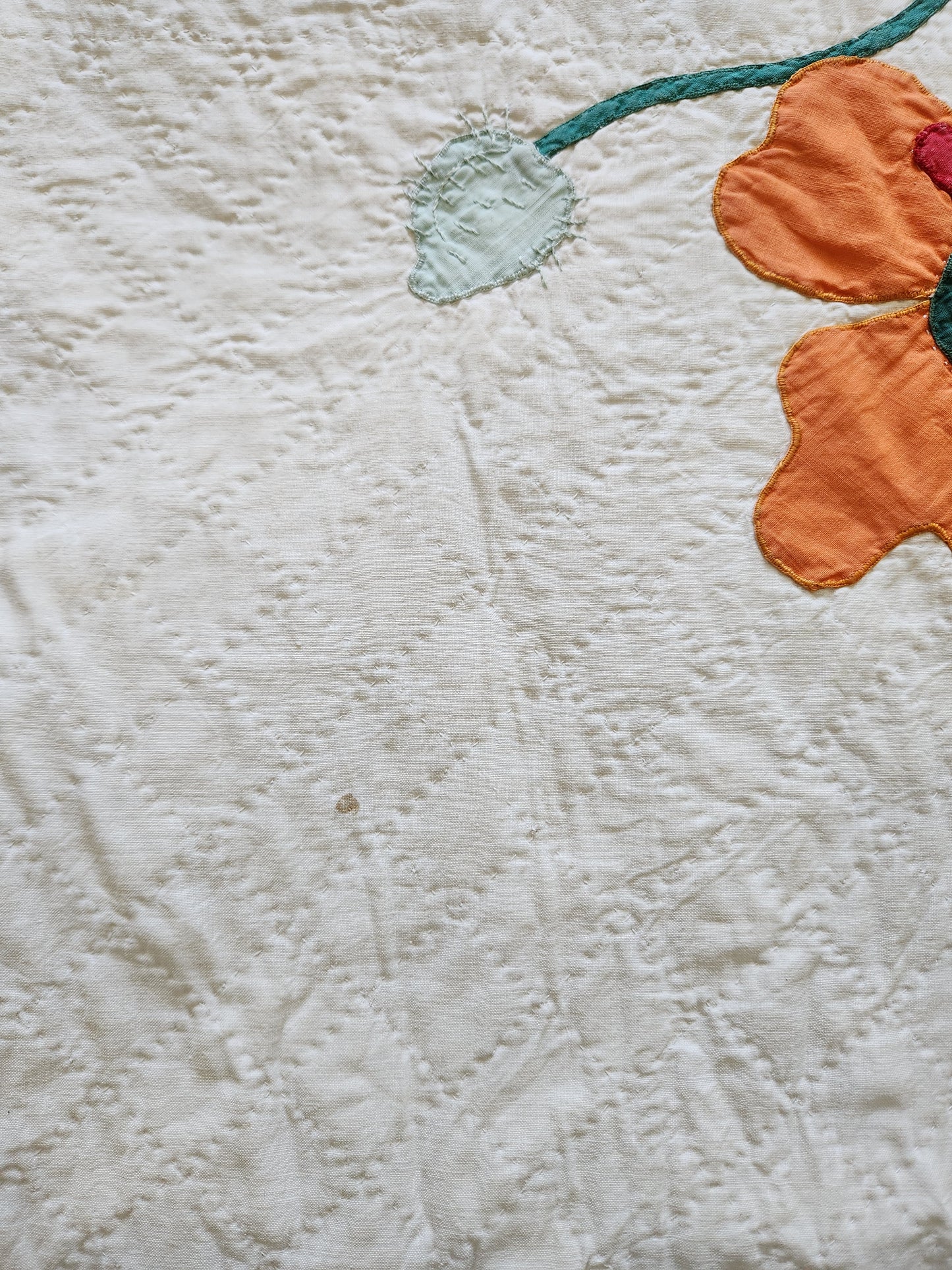 Vintage Poppy Applique Quilt