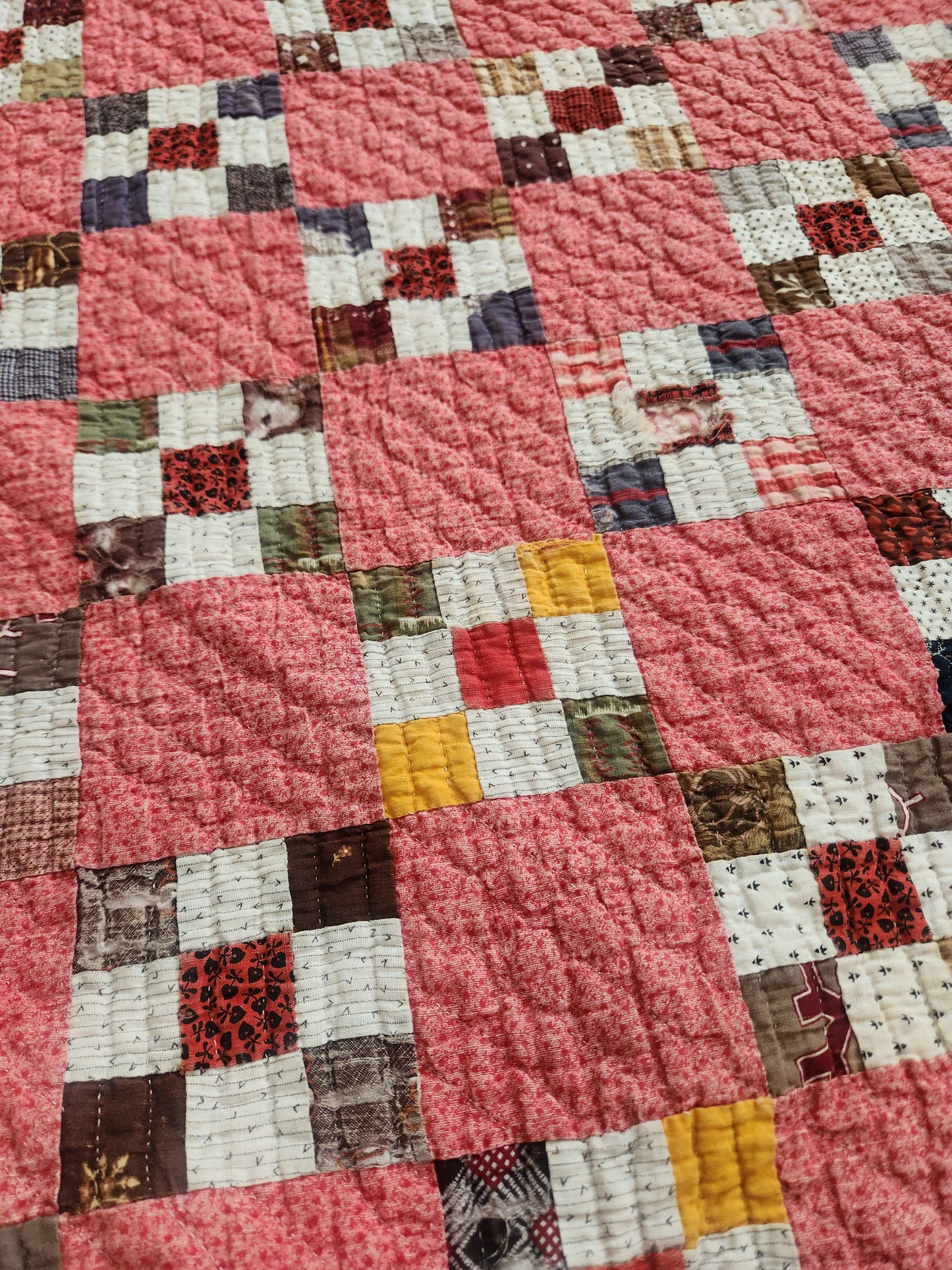 Nine Patch Antique Quilt C1880