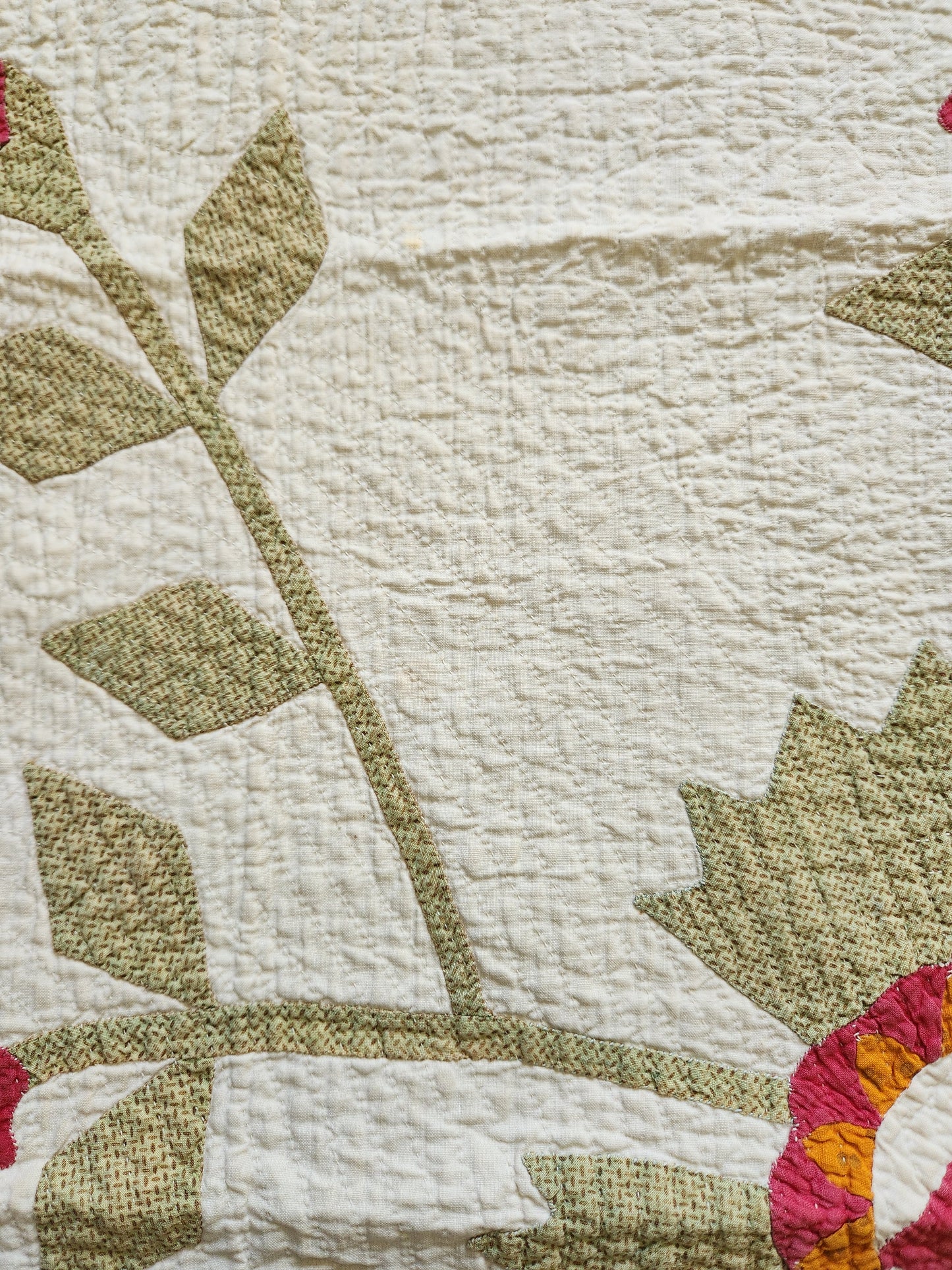19th Century Antique Applique Whig Rose Quilt