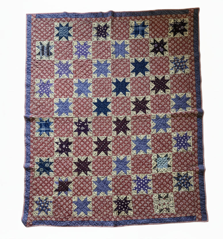 19th Century Purple Evening Star Quilt