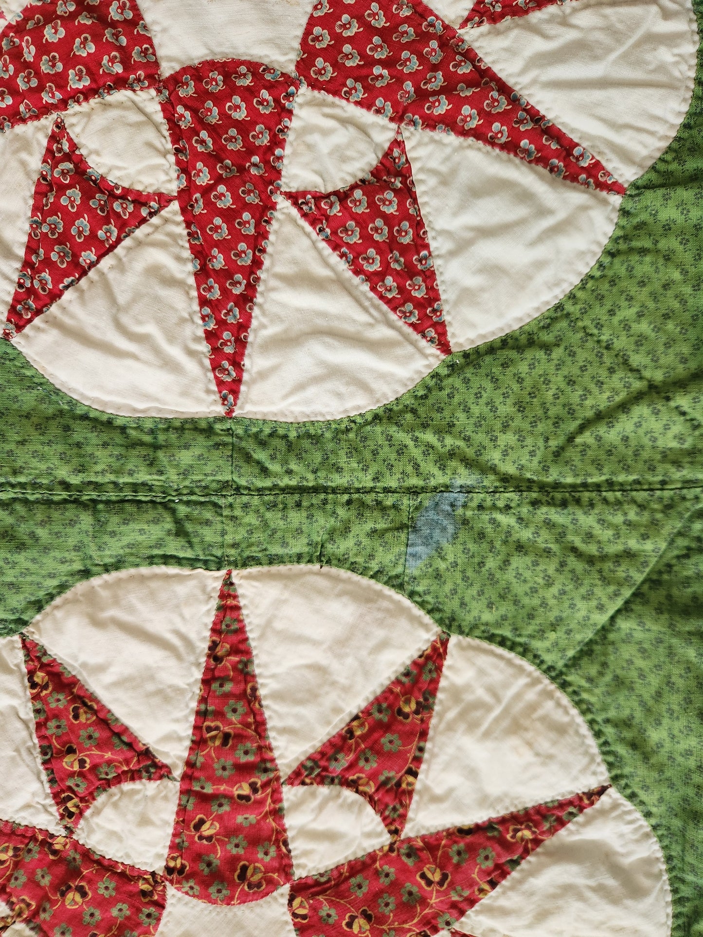 Antique Chips and Whetstone Album Quilt with 36 Name Stamps c1850