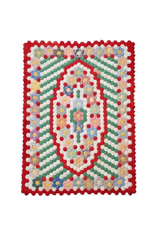 Vintage Hexagon Medallion Quilt