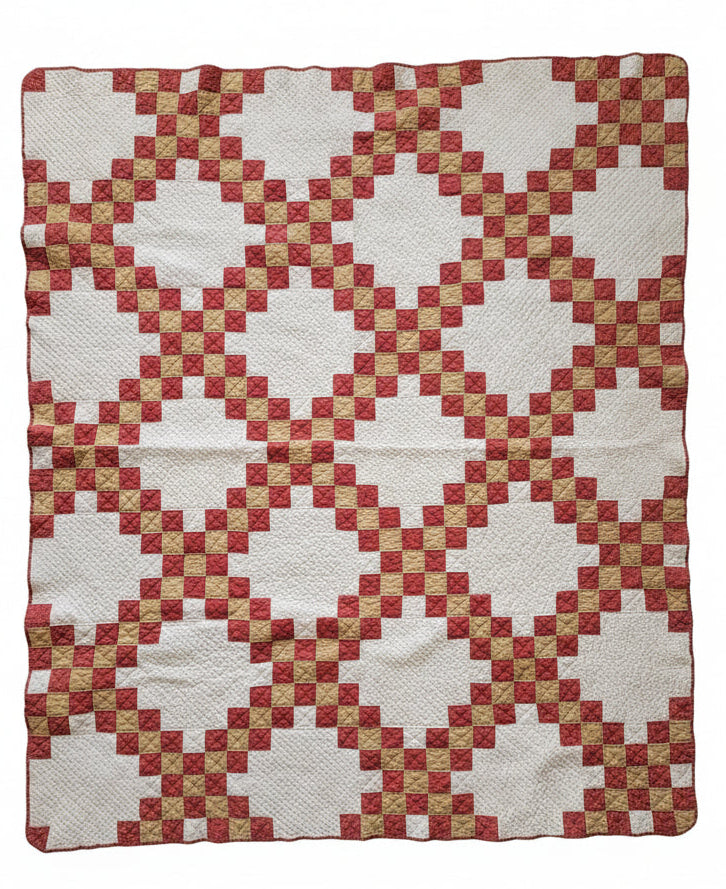 Late 19th Century Irish Chain Antique Quilt