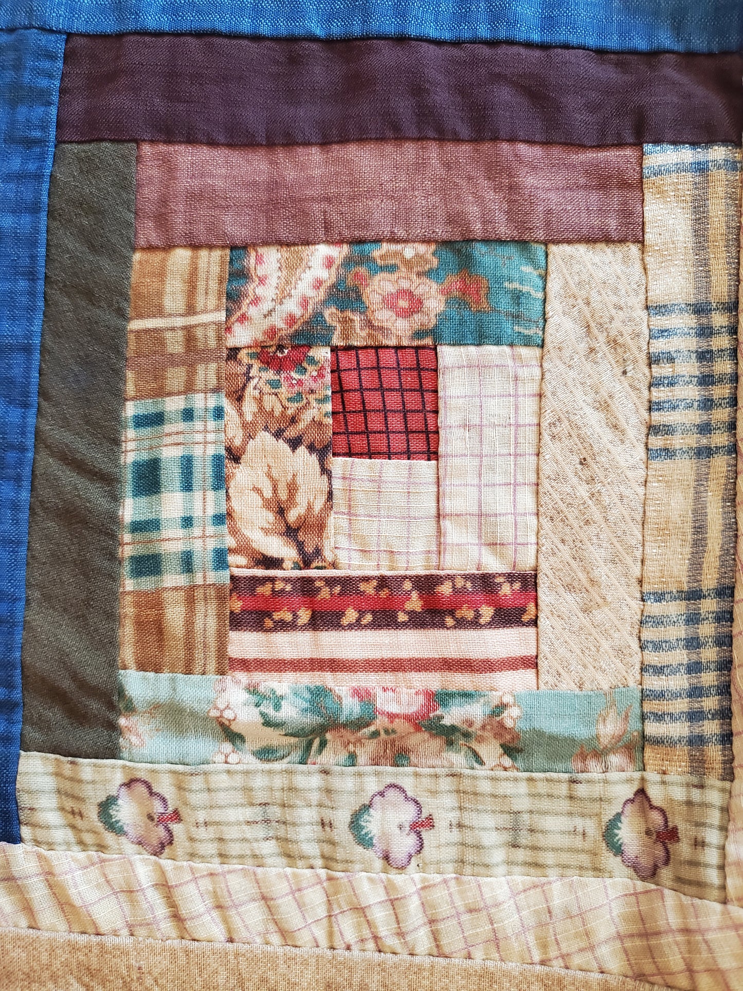 19th Century Antique Log Cabin Quilt