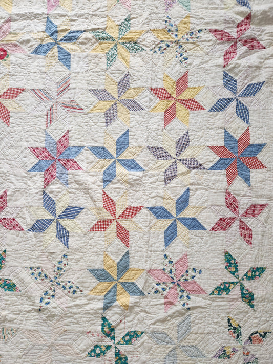 Vintage 8 Point Star Quilt c1940