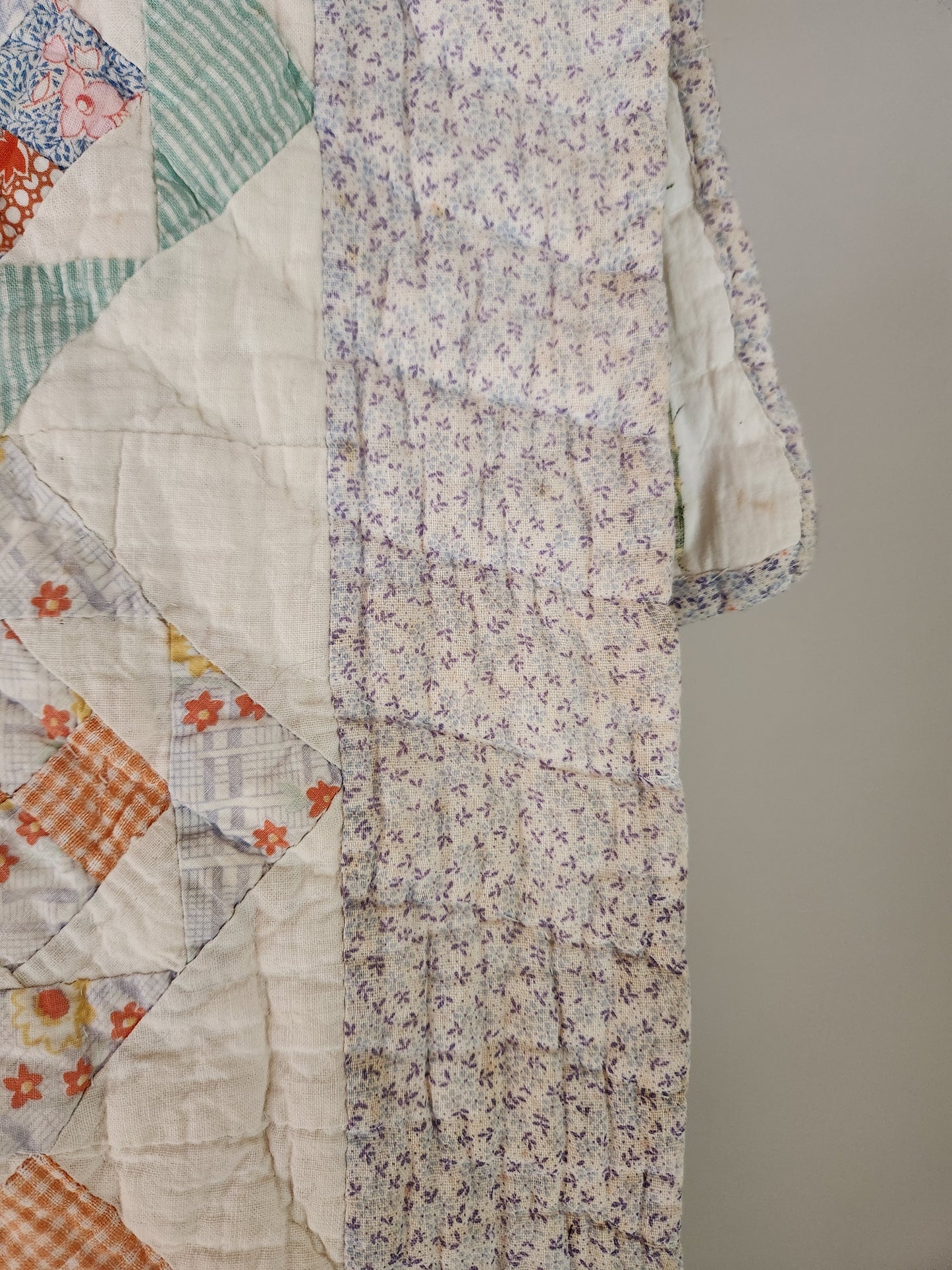 Vintage Patchwork Feed Sack Quilt c1940